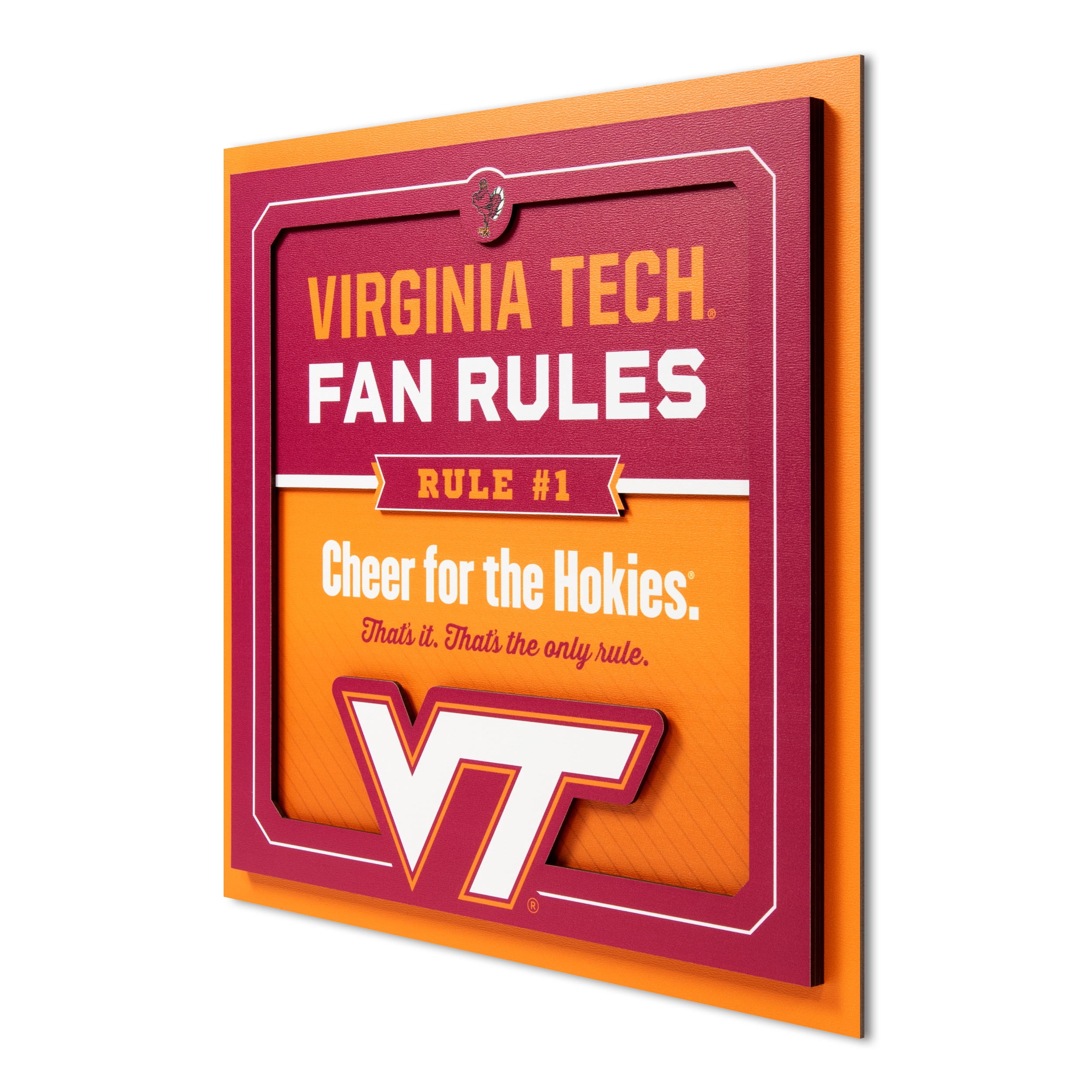 YouTheFan NCAA Virginia Tech Hokies Fan Rules 3D Wall Art