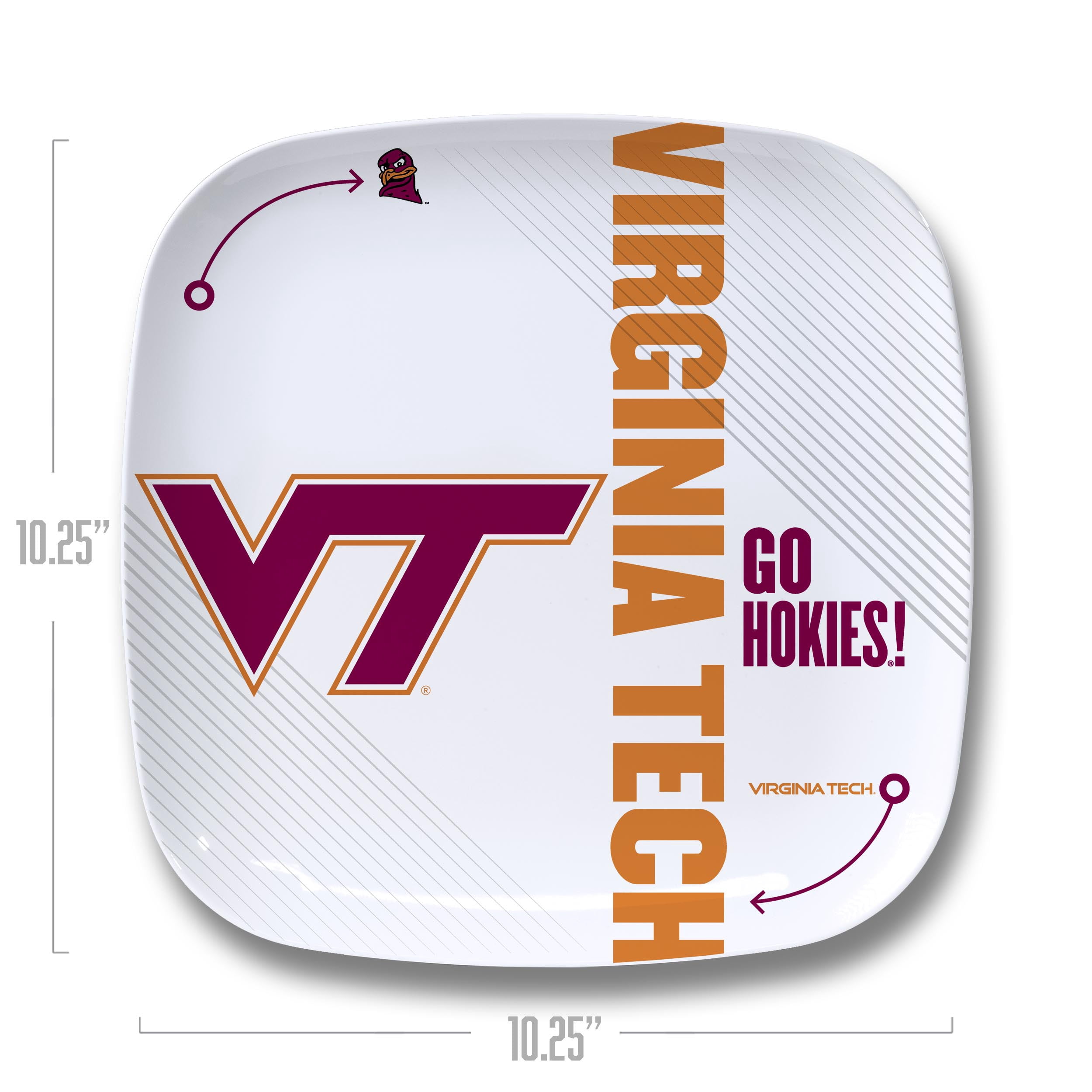 YouTheFan NCAA Virginia Tech Hokies Large Party Plate