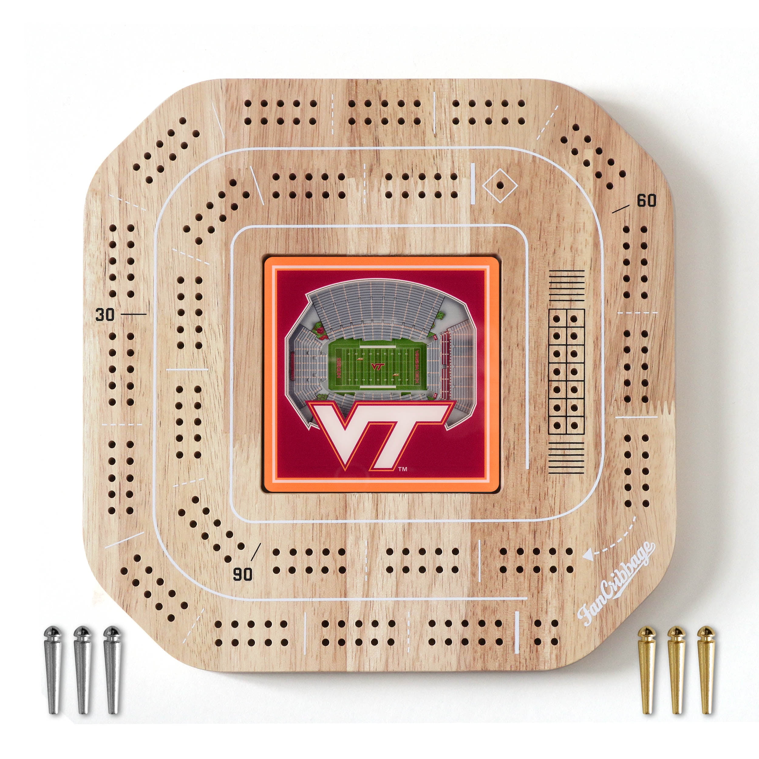 YouTheFan NCAA Virginia Tech Hokies Stadiumview Cribbage