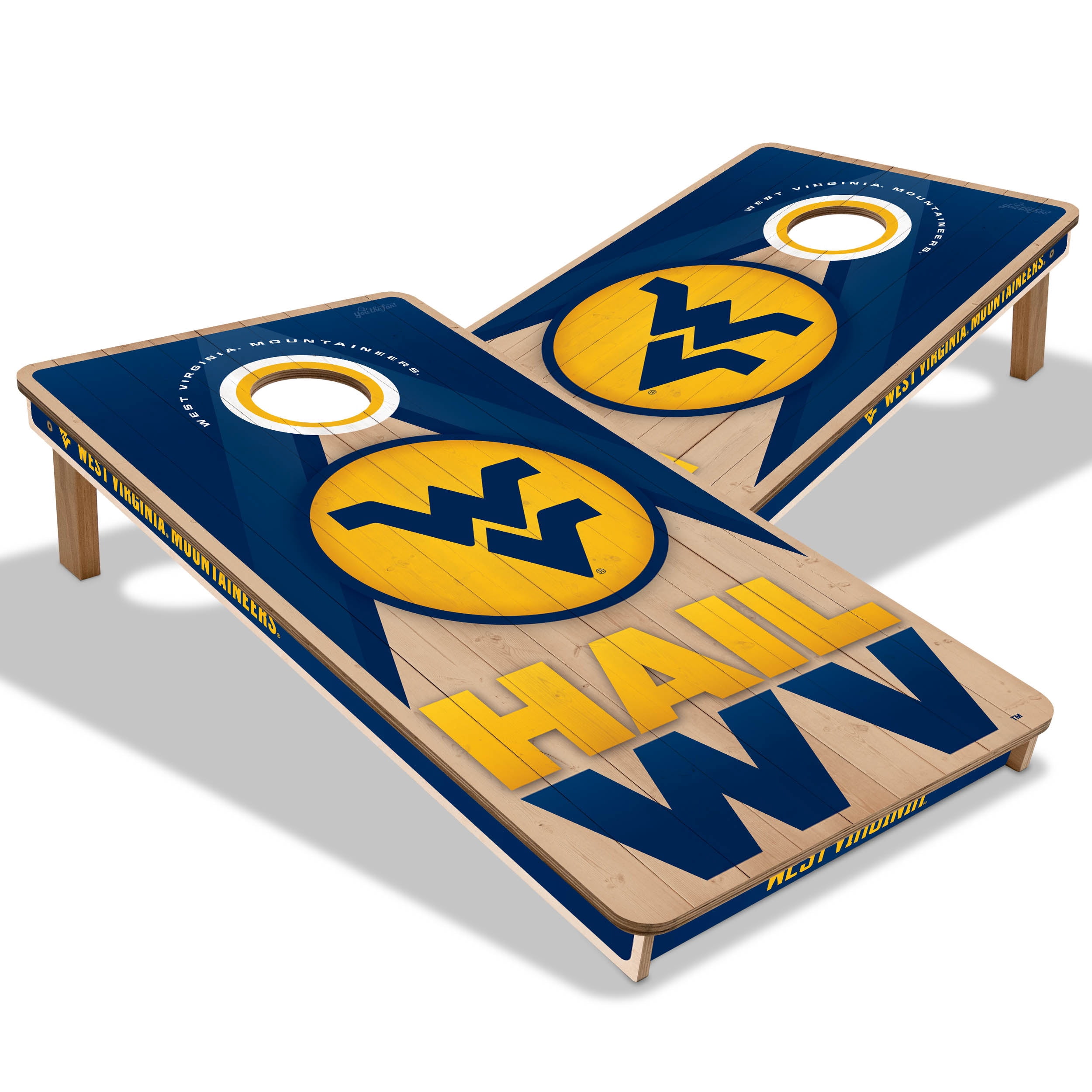 YouTheFan NCAA W VA Mountaineers 2X4 Slogan Series Cornhole NO BAGS