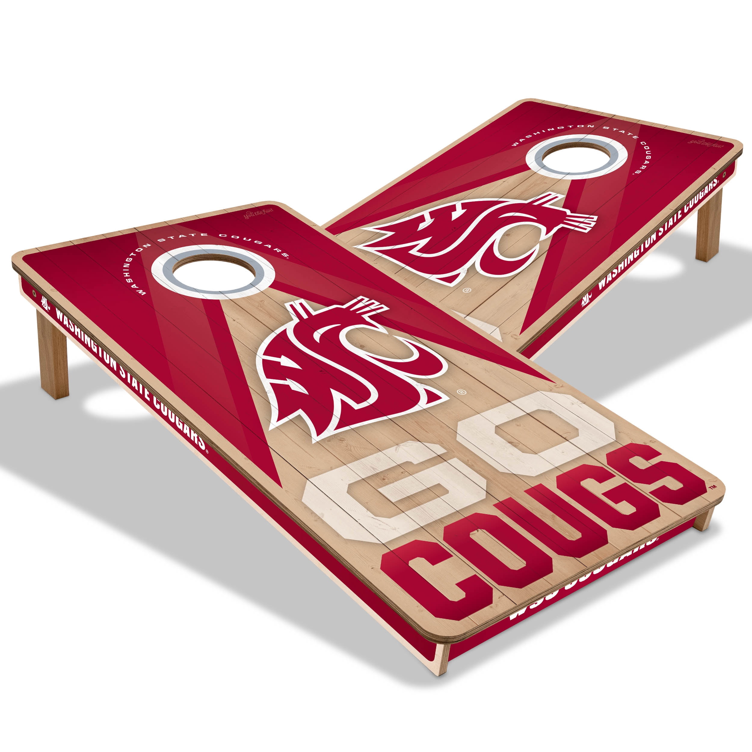 YouTheFan NCAA WA St Cougars 2X4 Slogan Series Cornhole NO BAGS