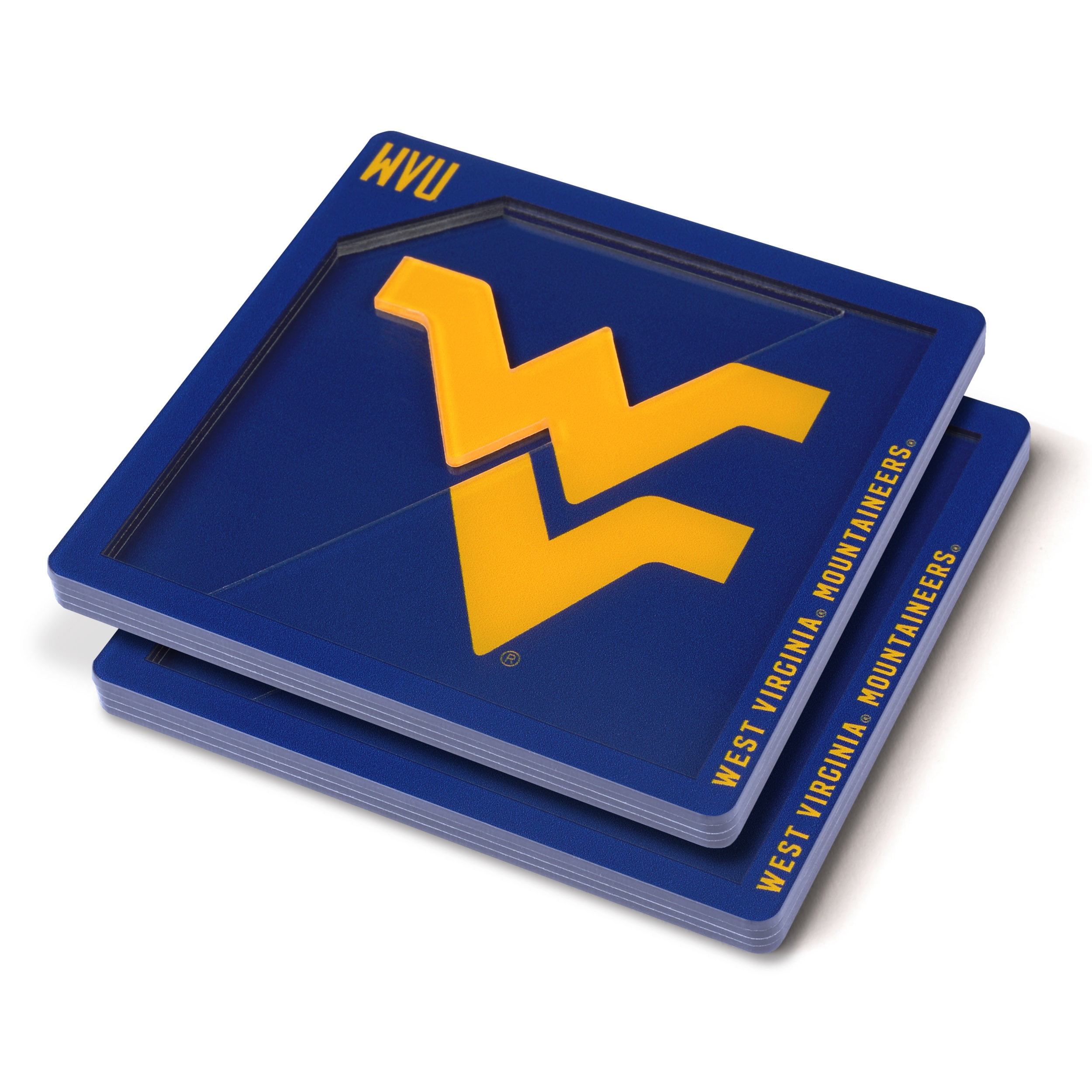 YouTheFan NCAA WV Mountaineers 3D-LSC 3D Logo Series Coasters - Pack of 2