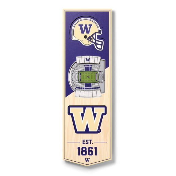 Washington Huskies 6'' x 19'' 3D StadiumView Banner