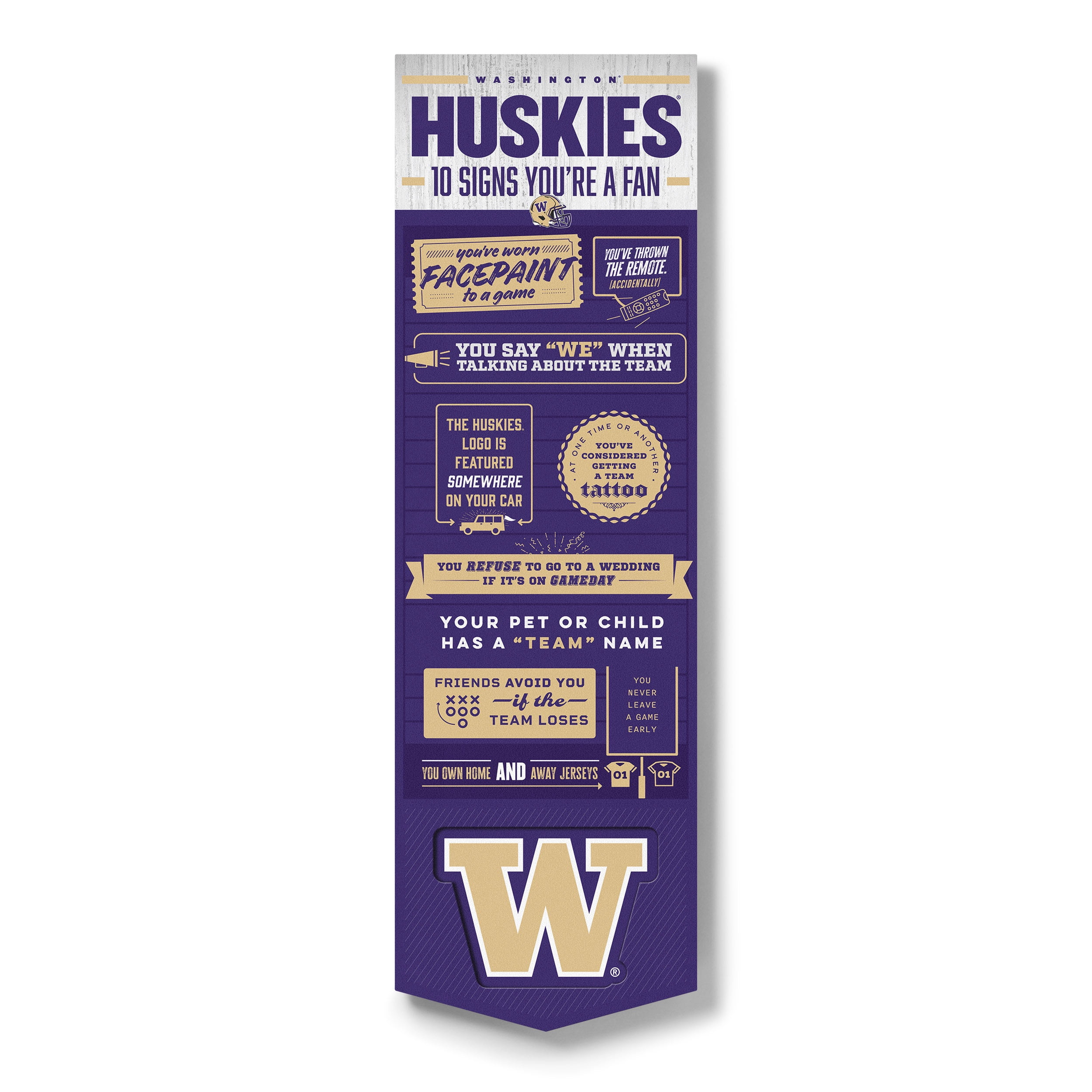 YouTheFan NCAA Washington Huskies 3D Top 10 Wall Art