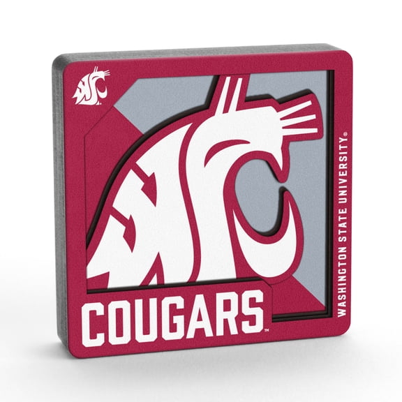 YouTheFan NCAA Washington State Cougars 3D Logo Series Magnet