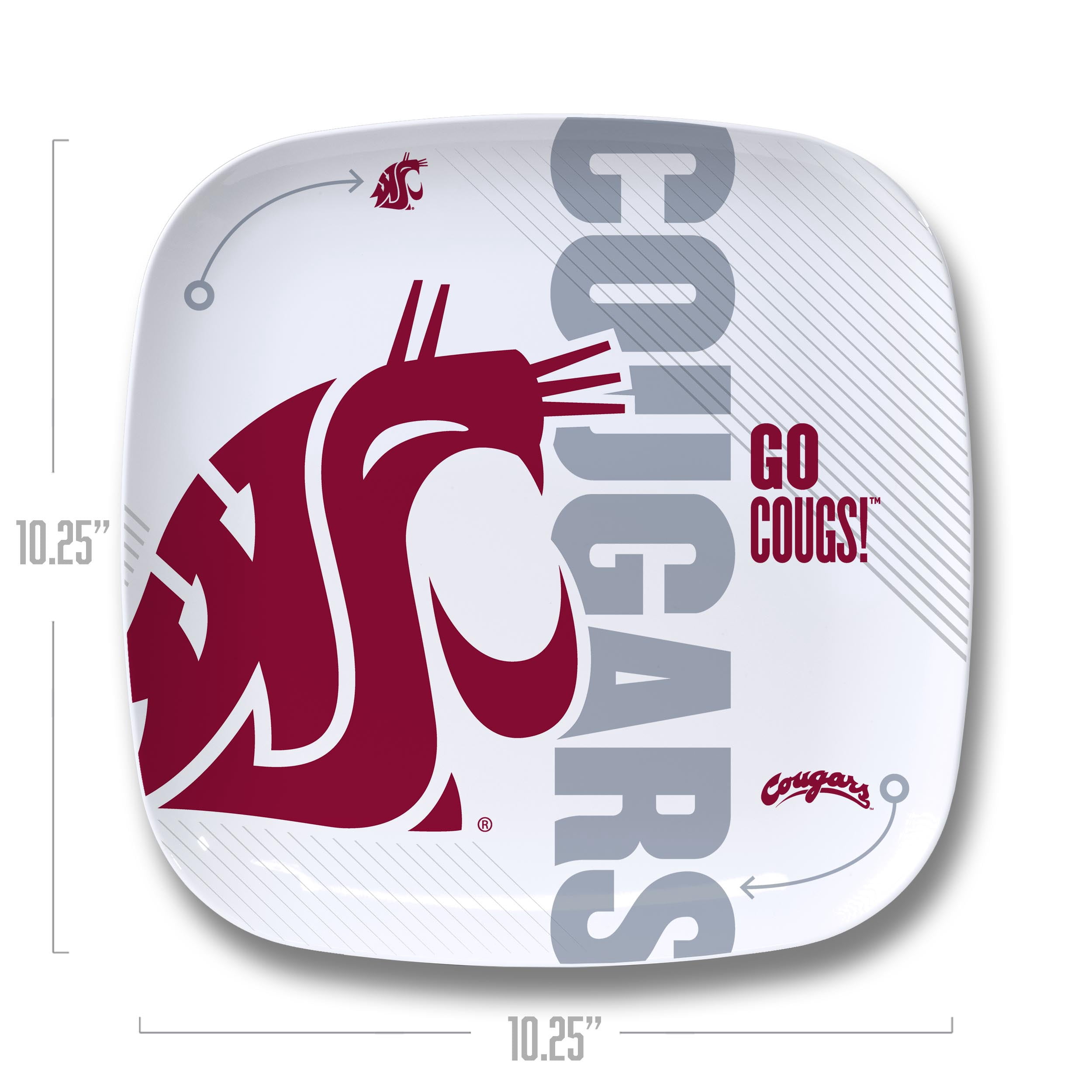 YouTheFan NCAA Washington State Cougars Large Party Plate