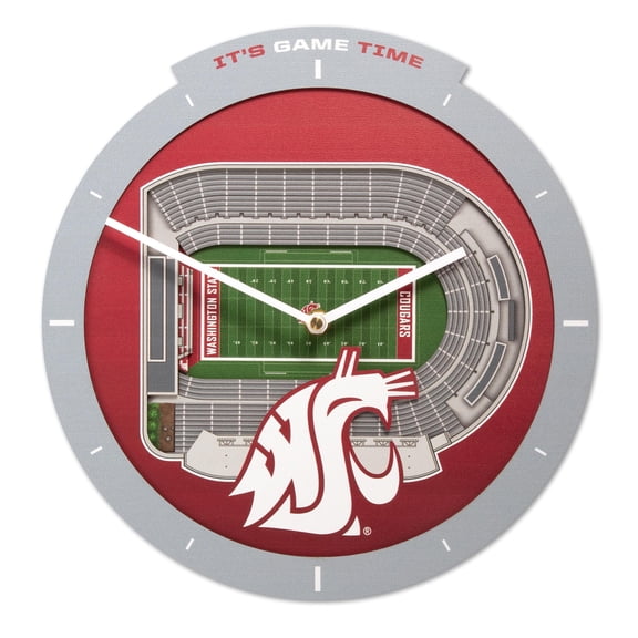 YouTheFan NCAA Washington State Cougars Stadiumview 3D Wall Clock
