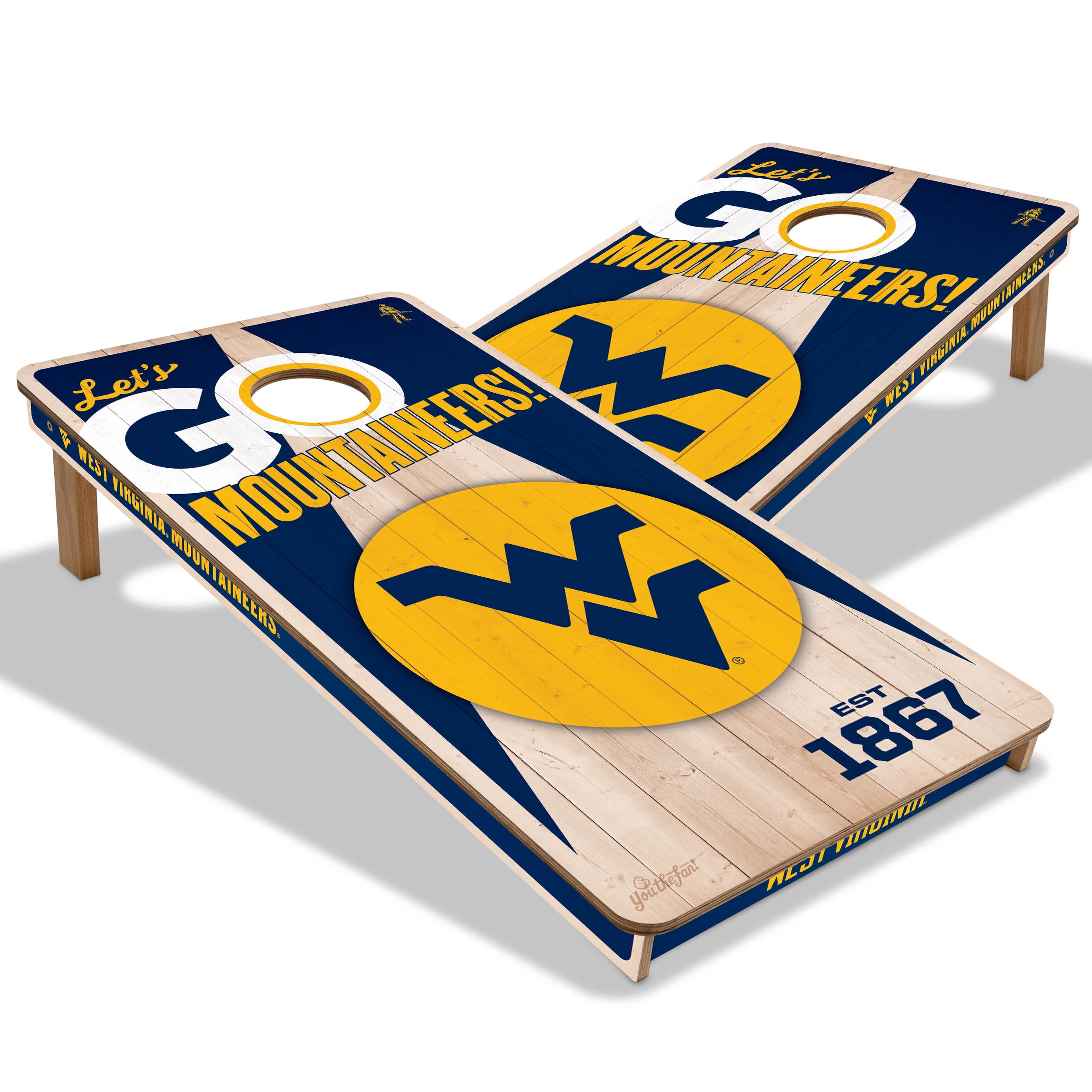 YouTheFan NCAA West Virginia Mountaineers 2' x 4' Cornhole Game No Bags