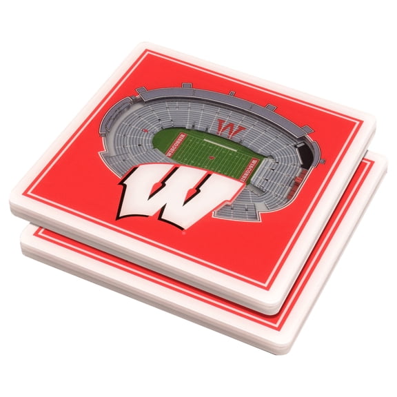 IDNA Wisconsin Badgers Red 3D StadiumViews Coasters