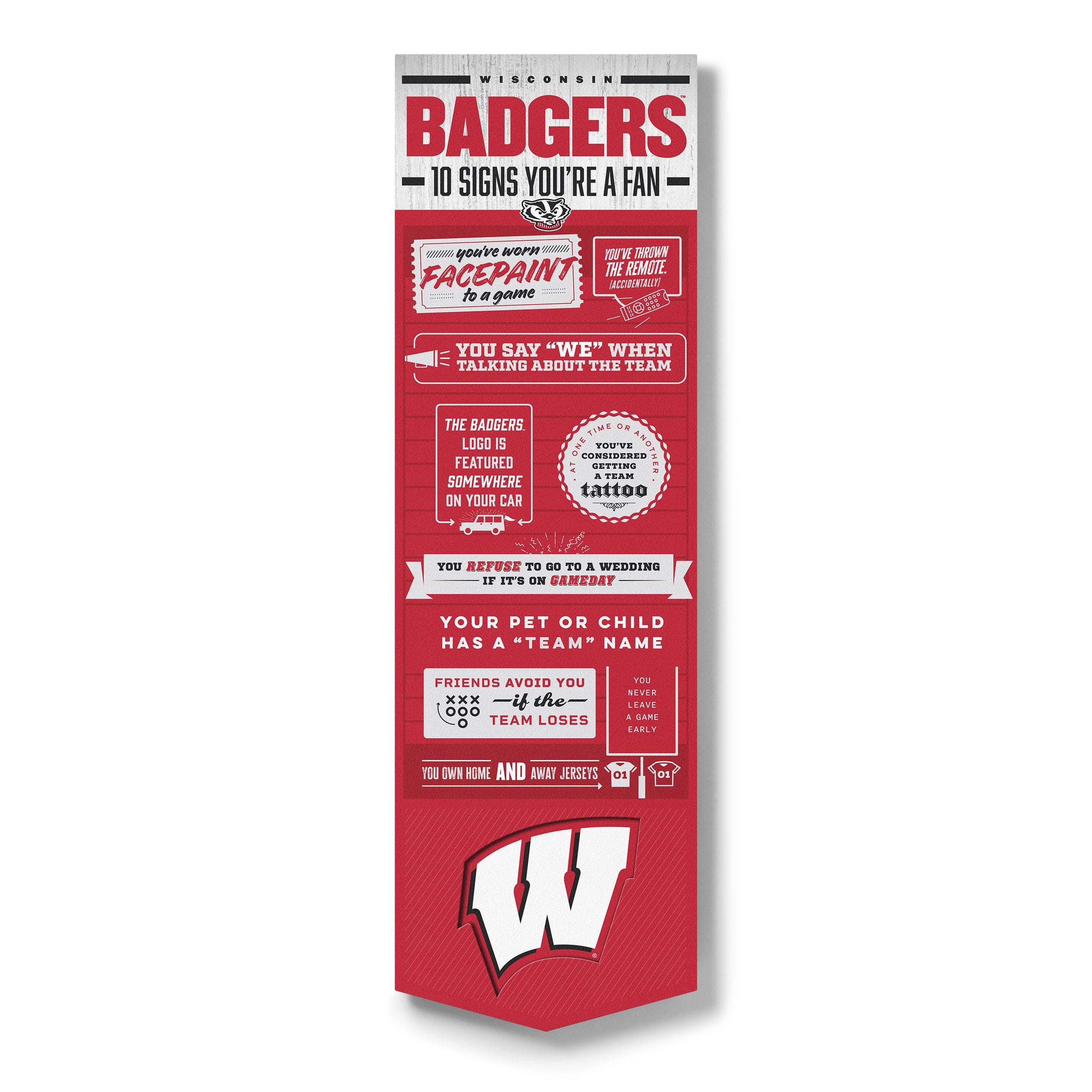 YouTheFan NCAA Wisconsin Badgers 3D Top 10 Wall Art