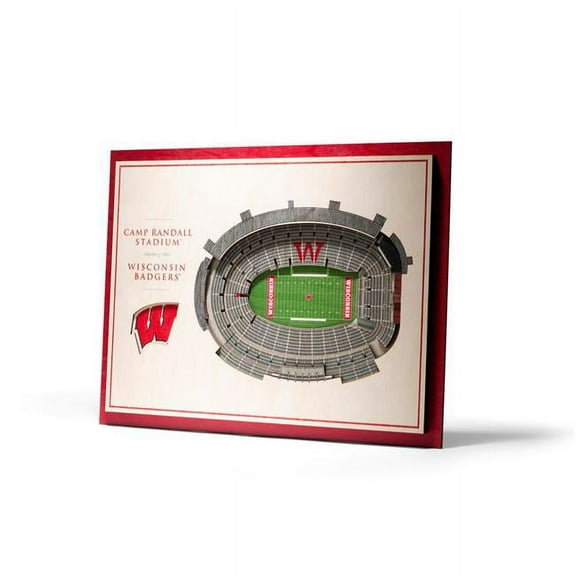 Wisconsin Badgers 17'' x 13'' 5-Layer StadiumViews 3D Wall Art