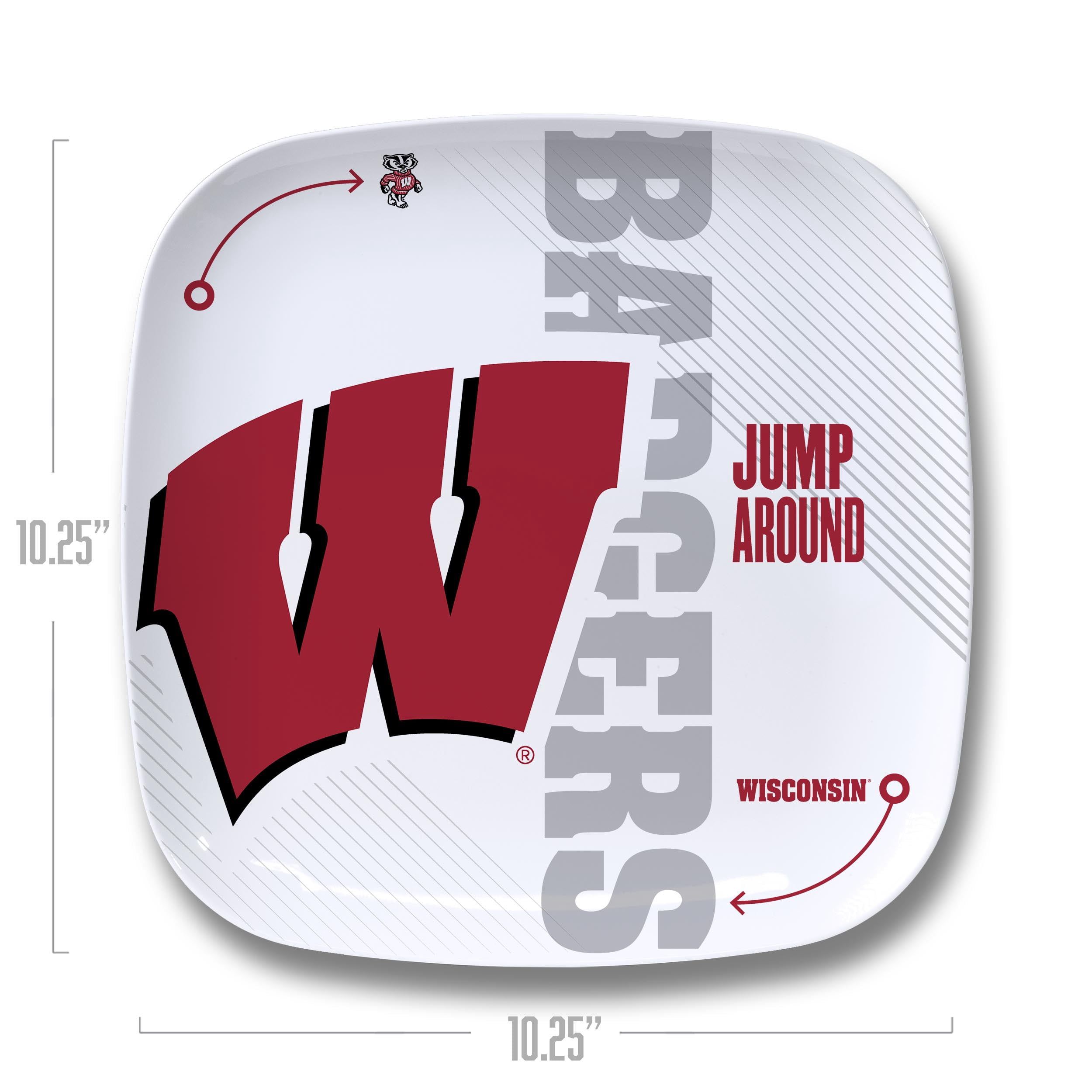 YouTheFan NCAA Wisconsin Badgers Large Party Plate