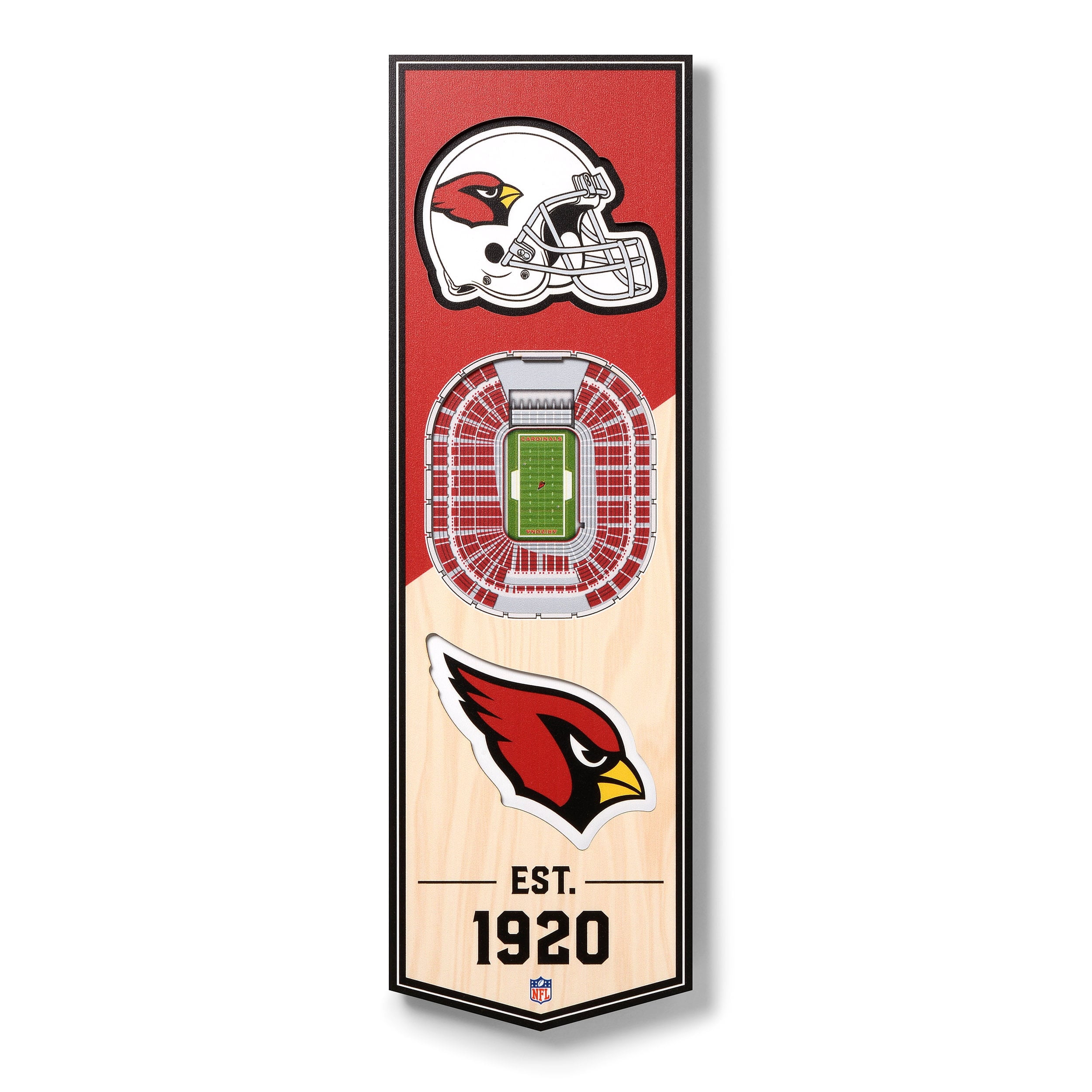 Arizona Cardinals 6'' x 19'' 3D StadiumView Banner