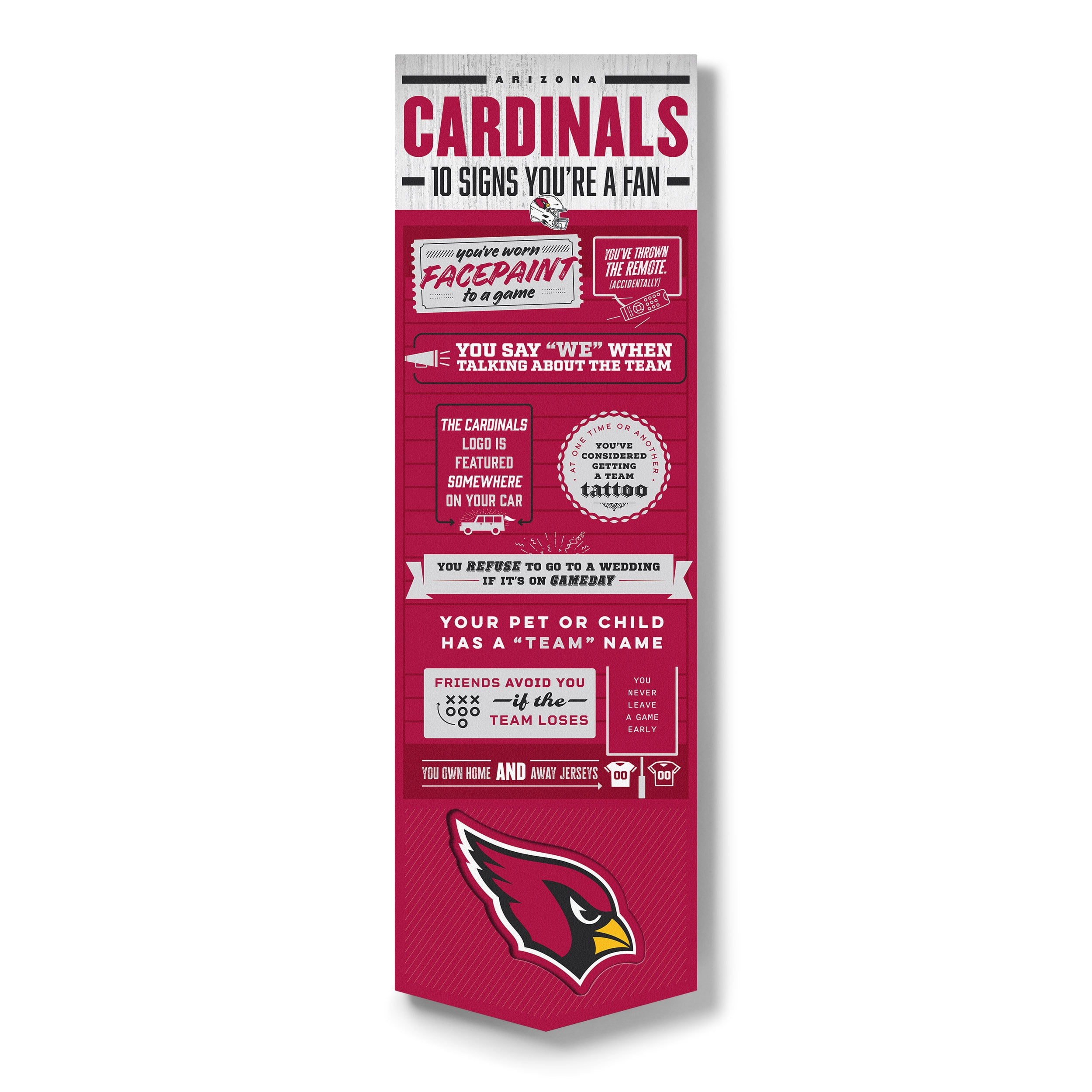 YouTheFan NFL Arizona Cardinals 3D Top 10 Wall Art