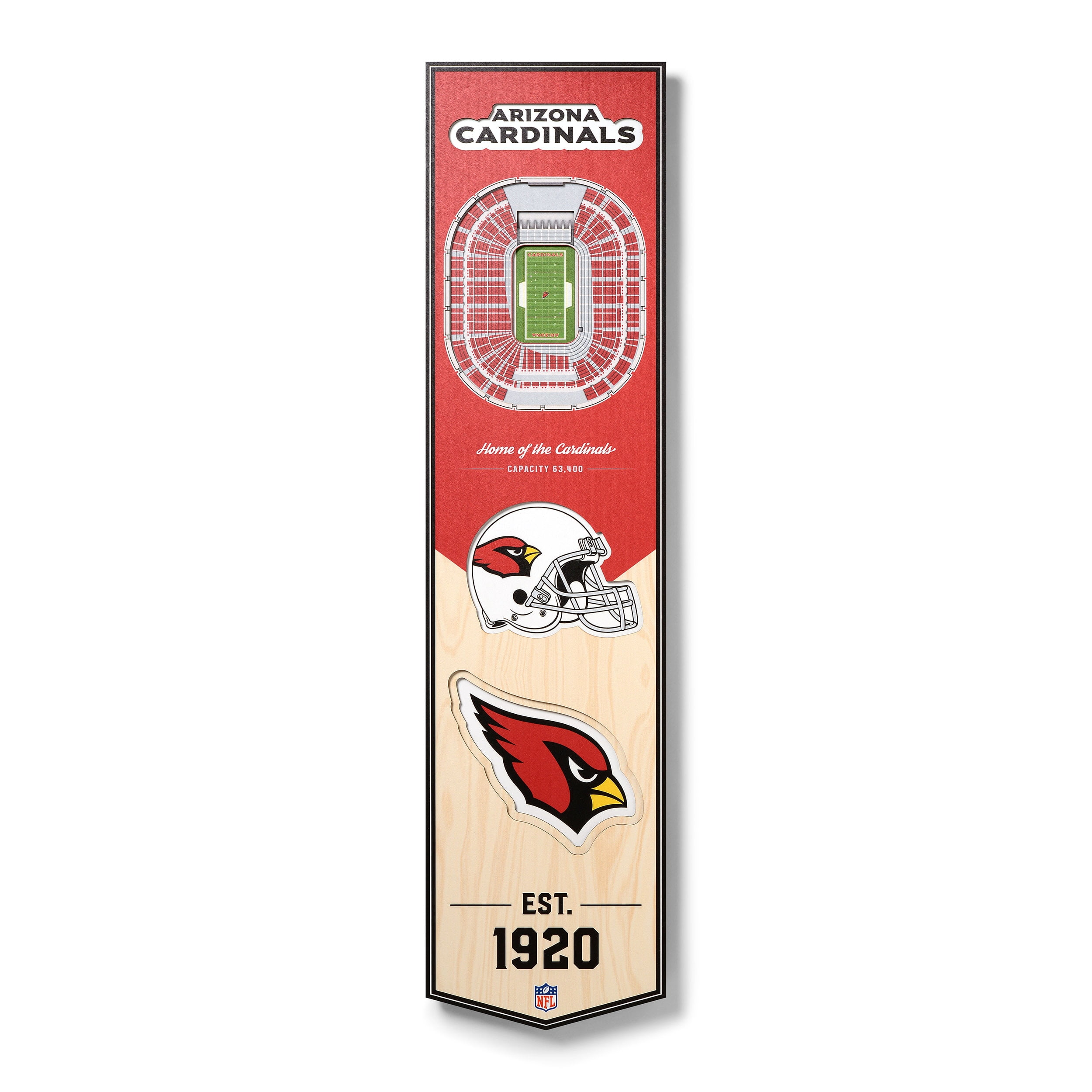 Arizona Cardinals 8'' x 32'' 3D StadiumView Banner