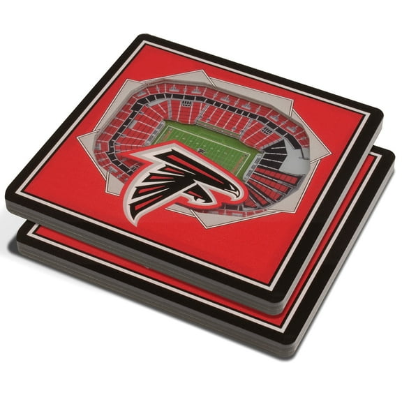 Red Atlanta Falcons 3D StadiumViews Coasters