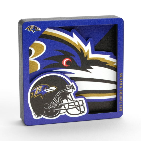 YouTheFan NFL Baltimore Ravens 3D Logo Series Magnet