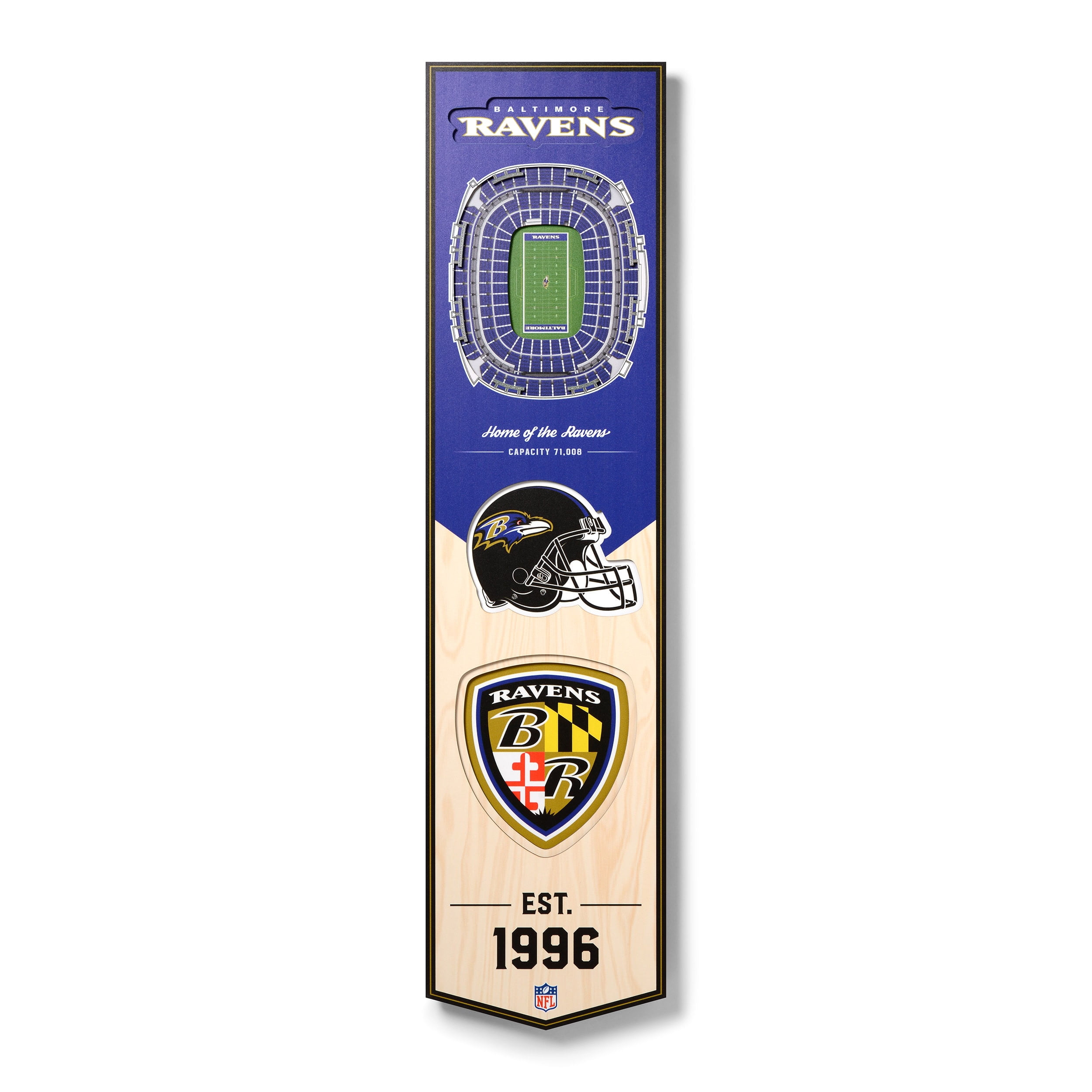 YouTheFan NFL Baltimore Ravens 8x32 Stadium View Banner