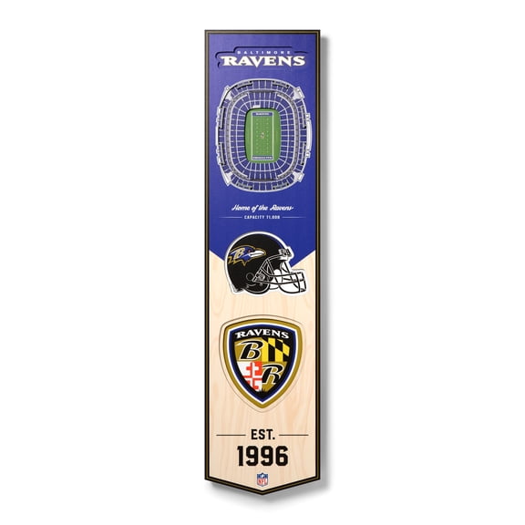 YouTheFan NFL Baltimore Ravens 8x32 Stadium View Banner