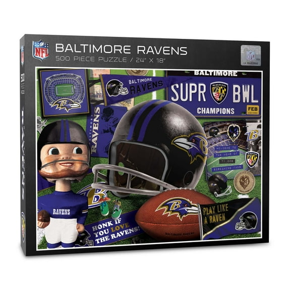 YouTheFan NFL Baltimore Ravens Retro Series Puzzle – 500 PC