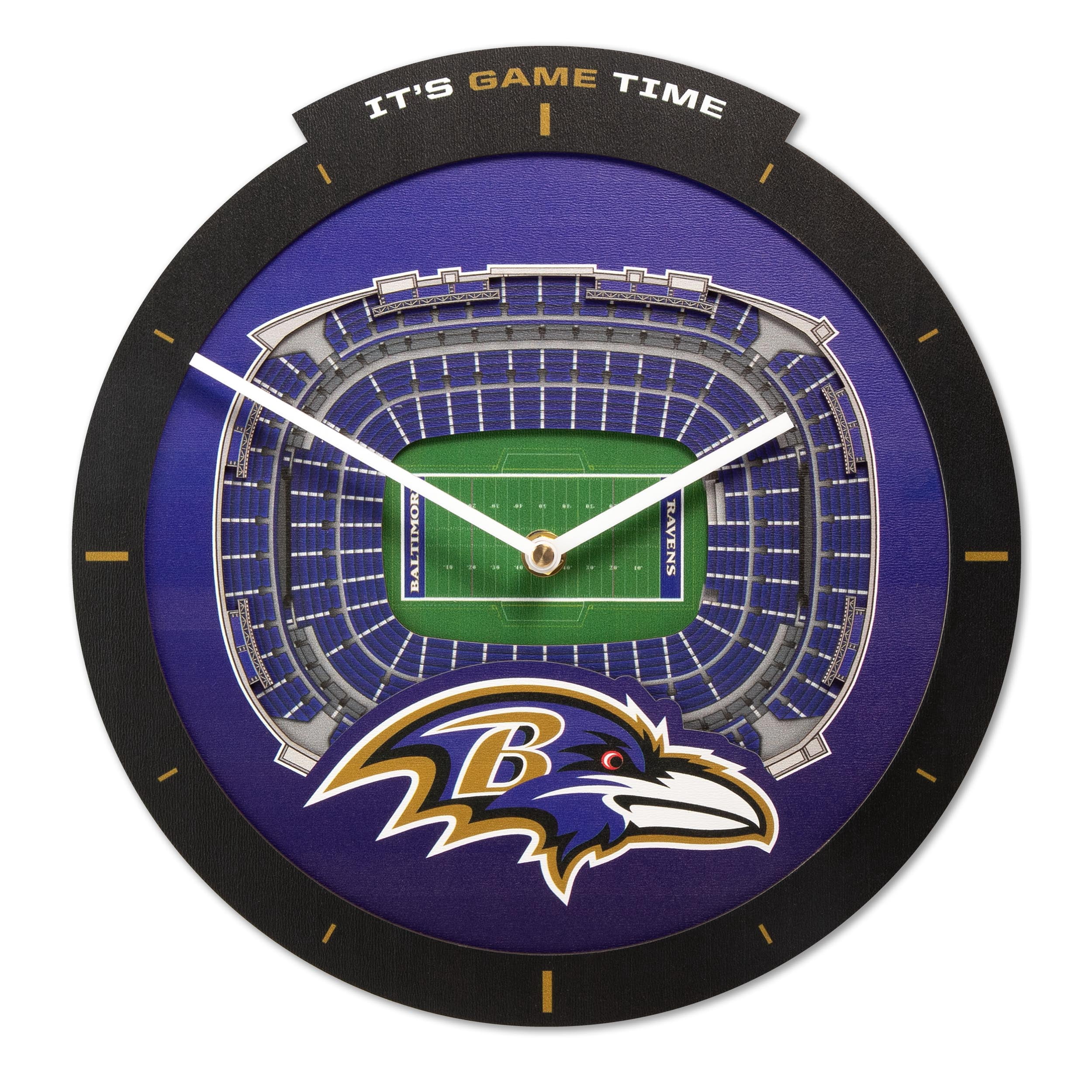 Ravens Clock YouTheFan NFL Baltimore Ravens Stadiumview 3D Wall Clock - Walmart.com