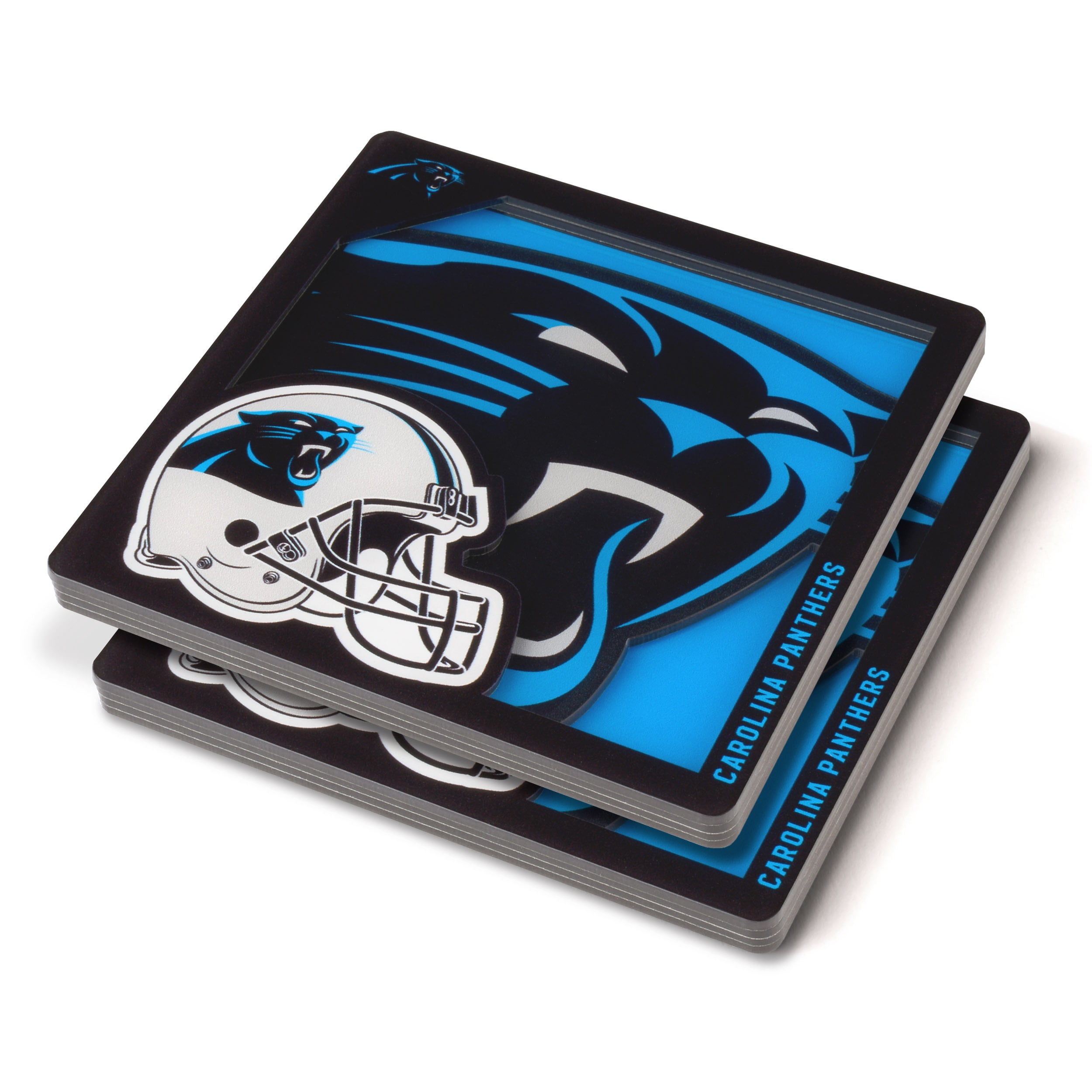 YouTheFan NFL Carolina Panthers 3D-LSC 3D Logo Series Coasters - Pack of 2