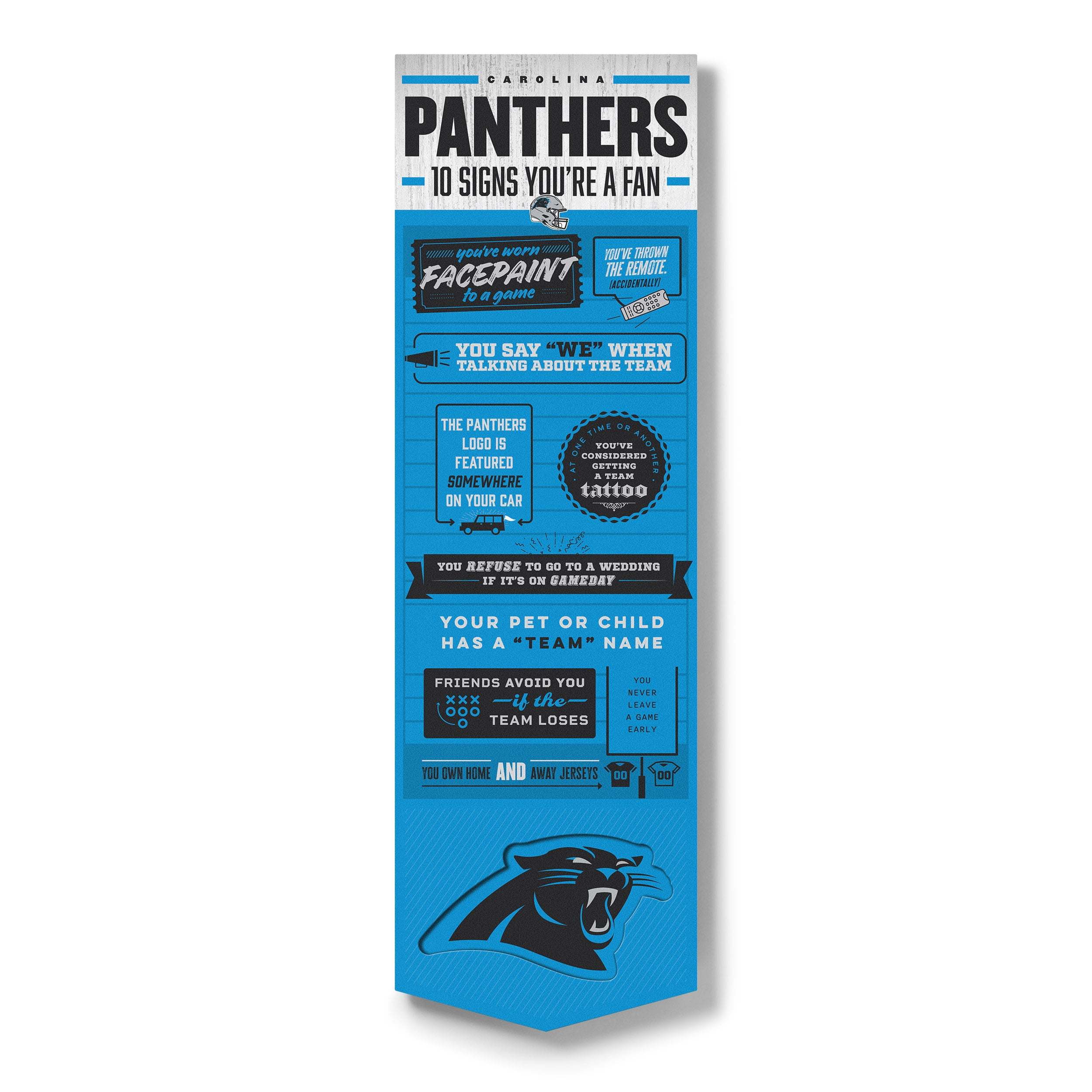 YouTheFan NFL Carolina Panthers 3D Top 10 Wall Art