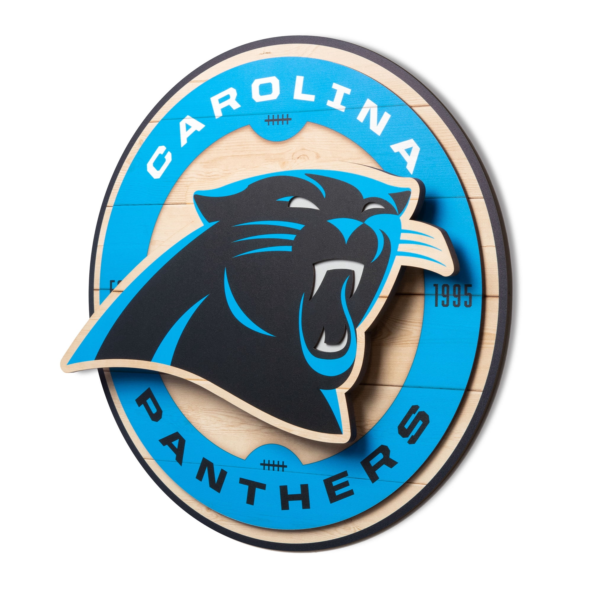 IDNA Carolina Panthers 15" x 15" 3DX Logo Circle Backer Wall Art