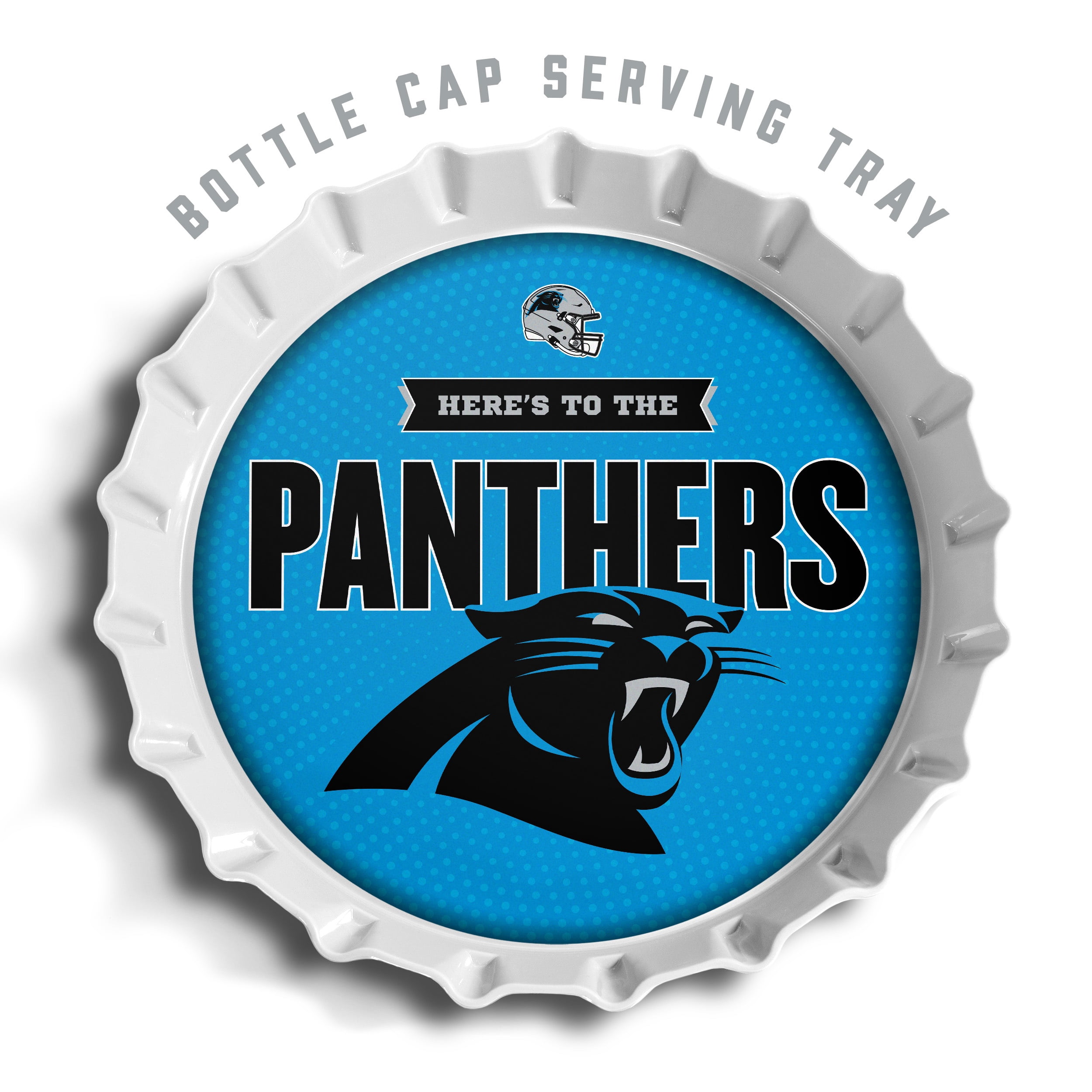 YouTheFan NFL Carolina Panthers Bottle Cap Serving Tray
