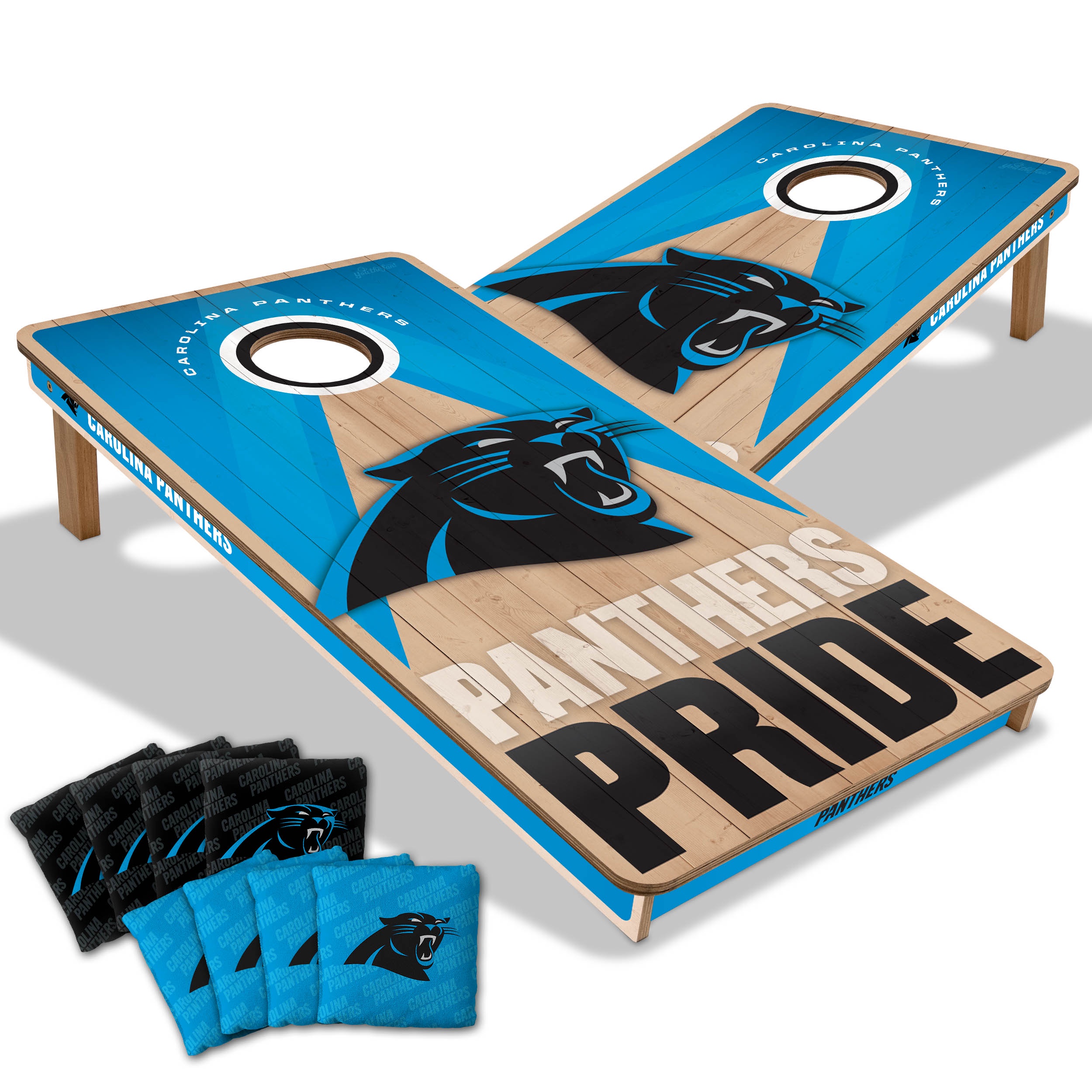 YouTheFan NFL Carolina Panthers 2x4 Slogan Series Cornhole