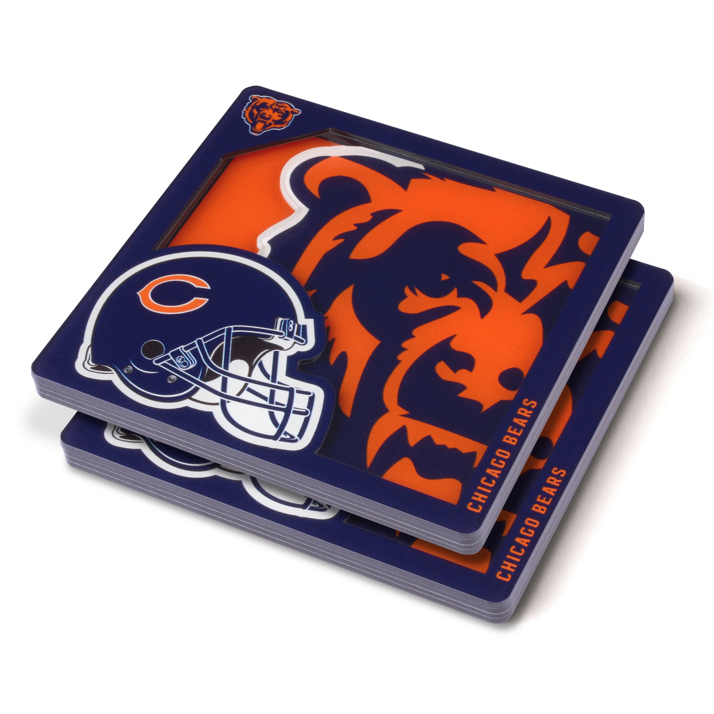 YouTheFan NFL Chicago Bears 3D-LSC 3D Logo Series Coasters - Pack of 2