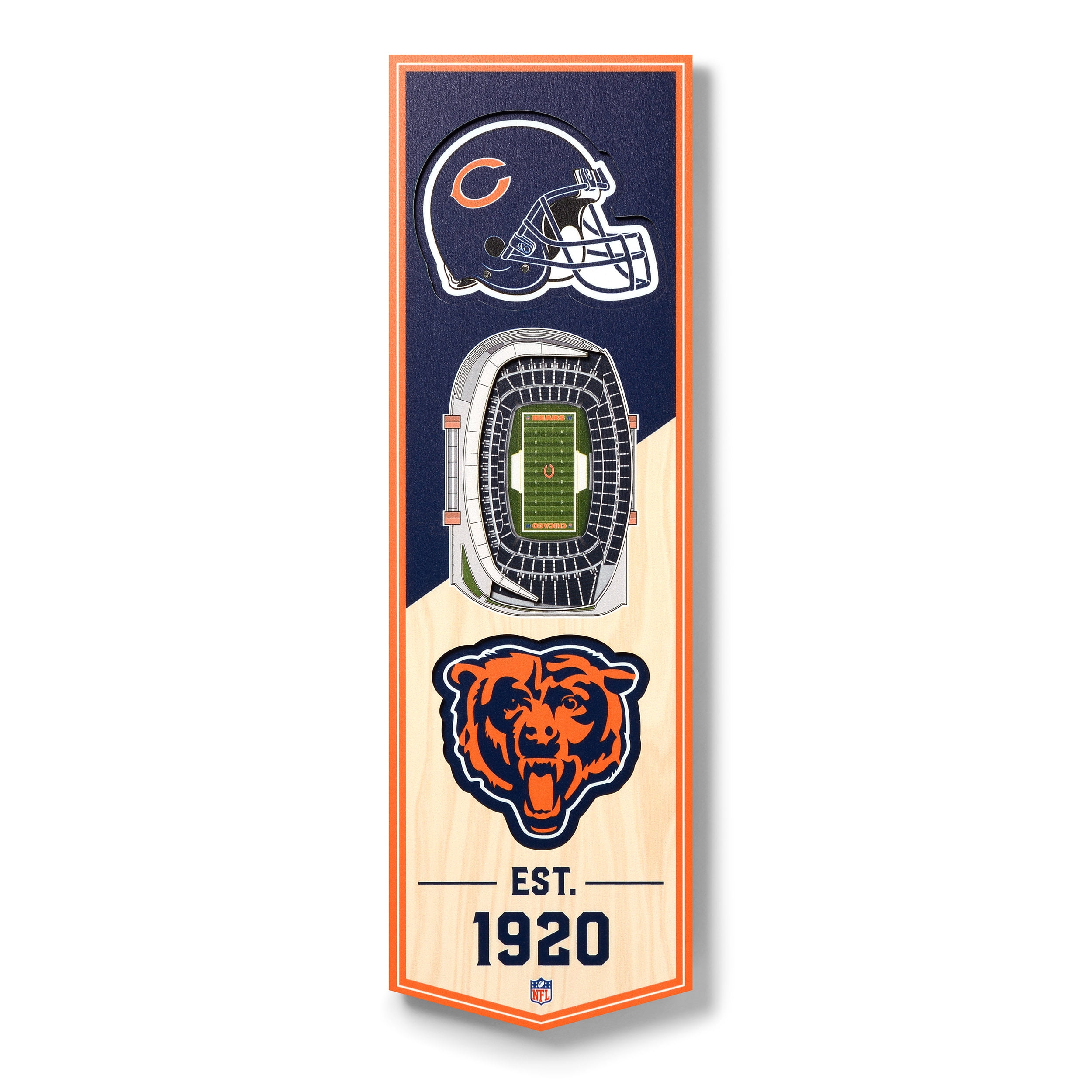 Bears 6'' x 19'' 3D StadiumView Banner