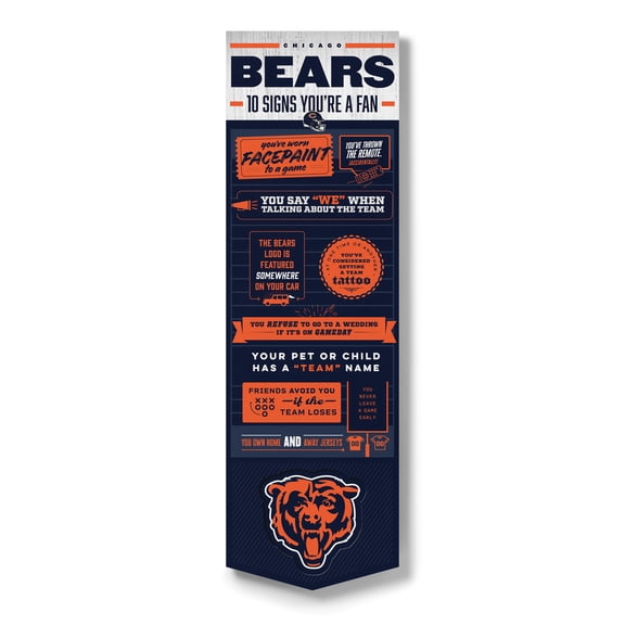 YouTheFan NFL Chicago Bears 3D Top 10 Wall Art