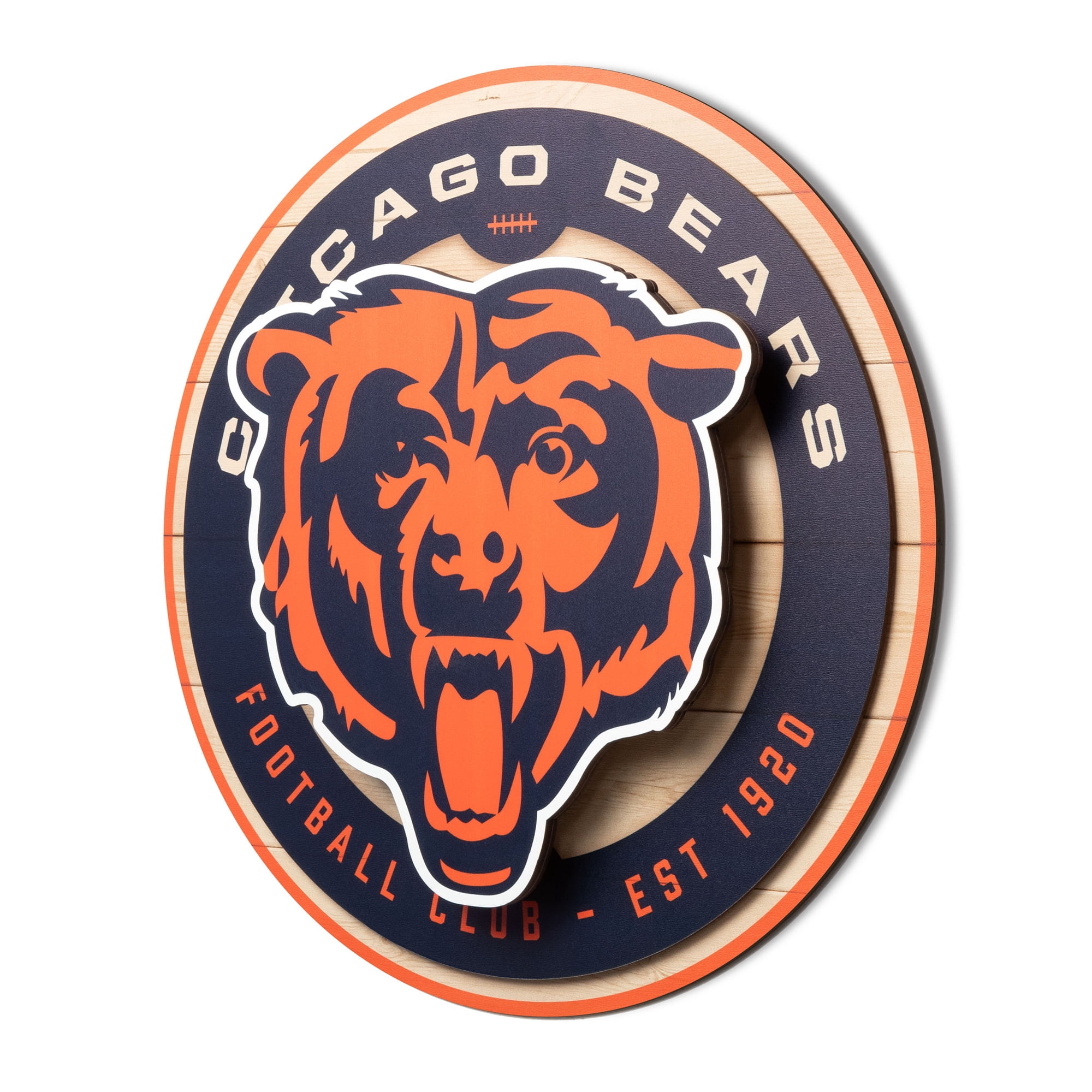 IDNA Chicago Bears 15" x 15" 3DX Logo Circle Backer Wall Art