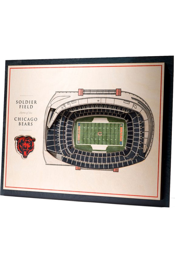 Chicago Bears 17'' x 13'' 5-Layer StadiumViews 3D Wall Art