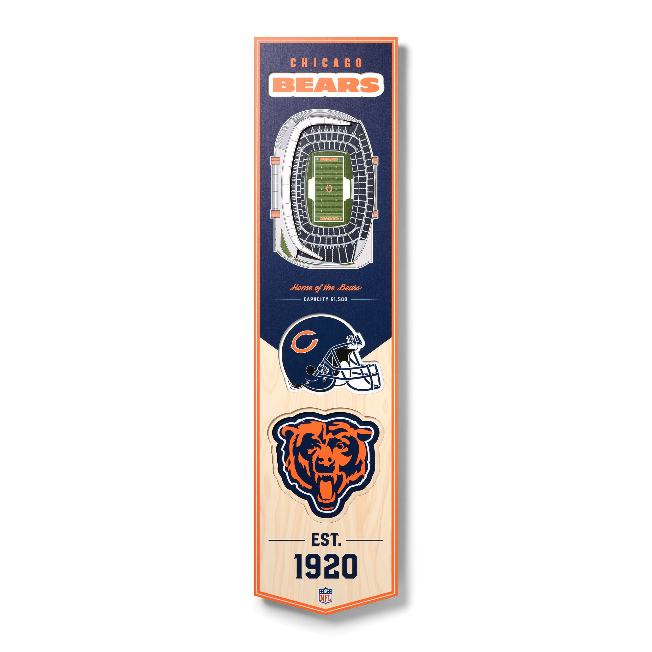 Bears 8'' x 32'' 3D StadiumView Banner
