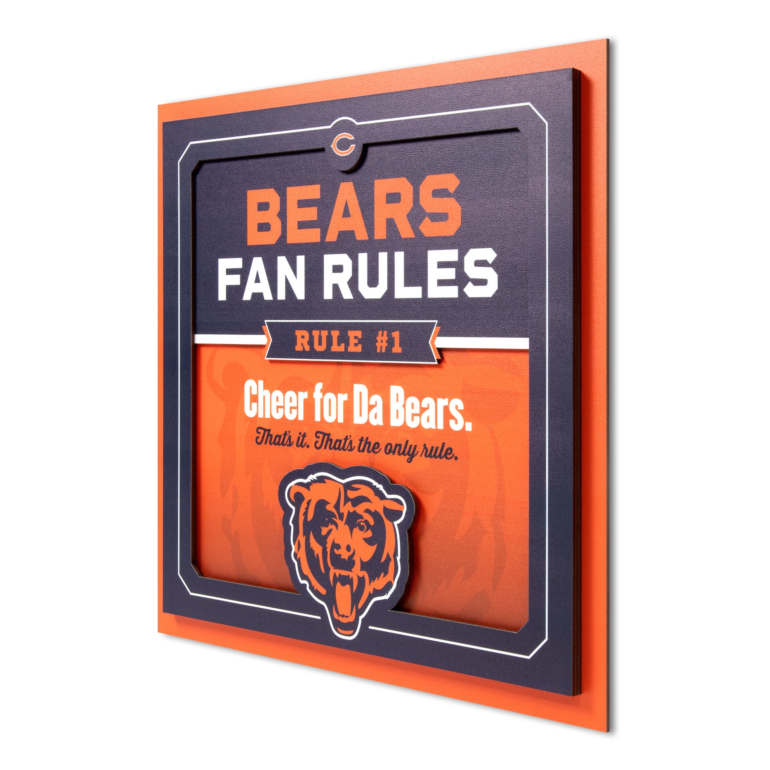 YouTheFan NFL Chicago Bears Fan Rules 3D Wall Art