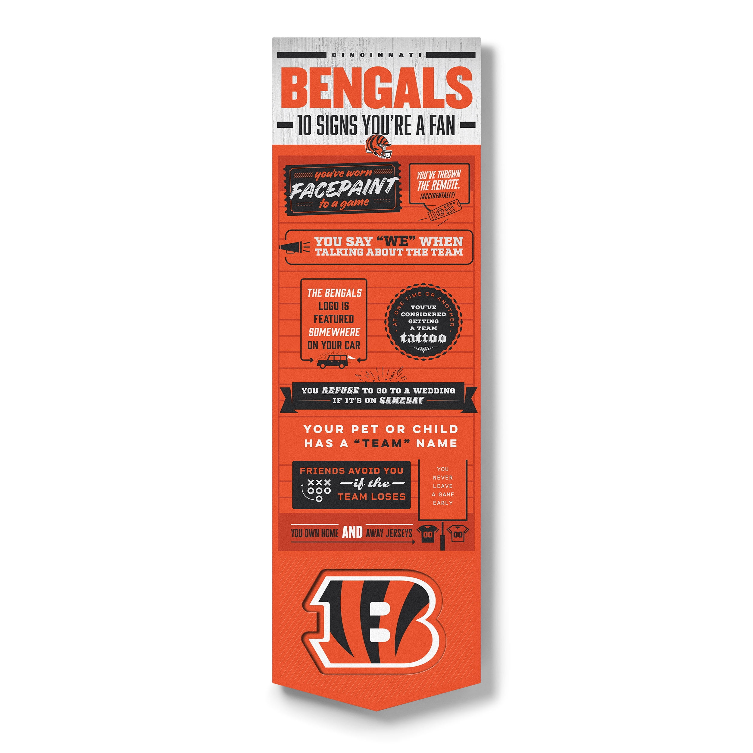 YouTheFan NFL Cincinnati Bengals 3D Top 10 Wall Art