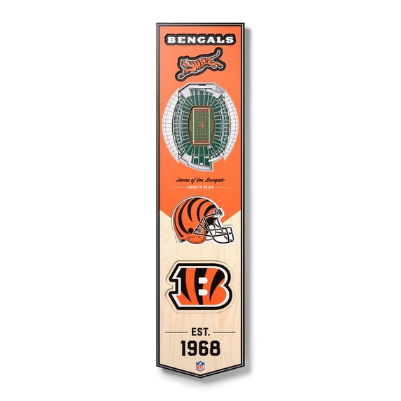 Cincinnati Bengals 8'' x 32'' 3D StadiumView Banner