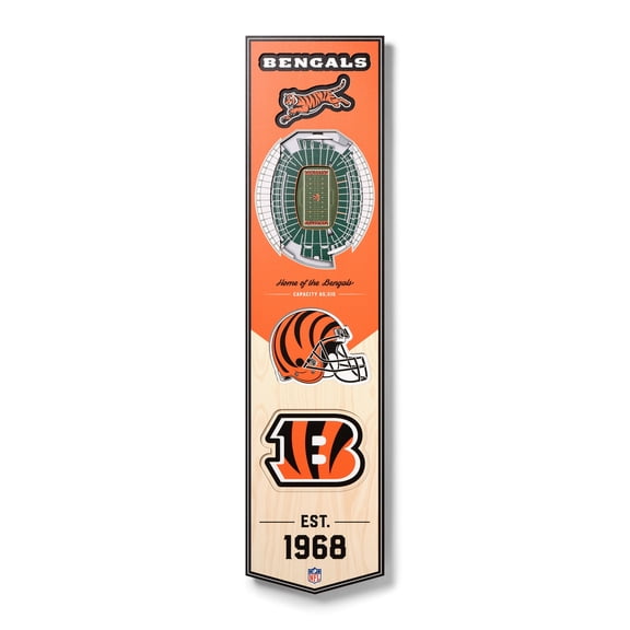 Cincinnati Bengals 8'' x 32'' 3D StadiumView Banner