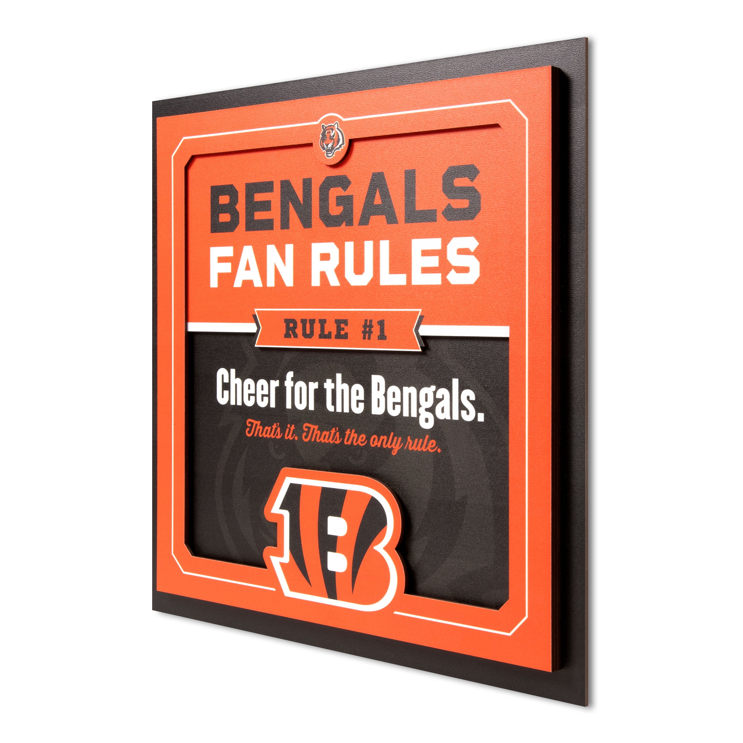 YouTheFan NFL Cincinnati Bengals Fan Rules 3D Wall Art