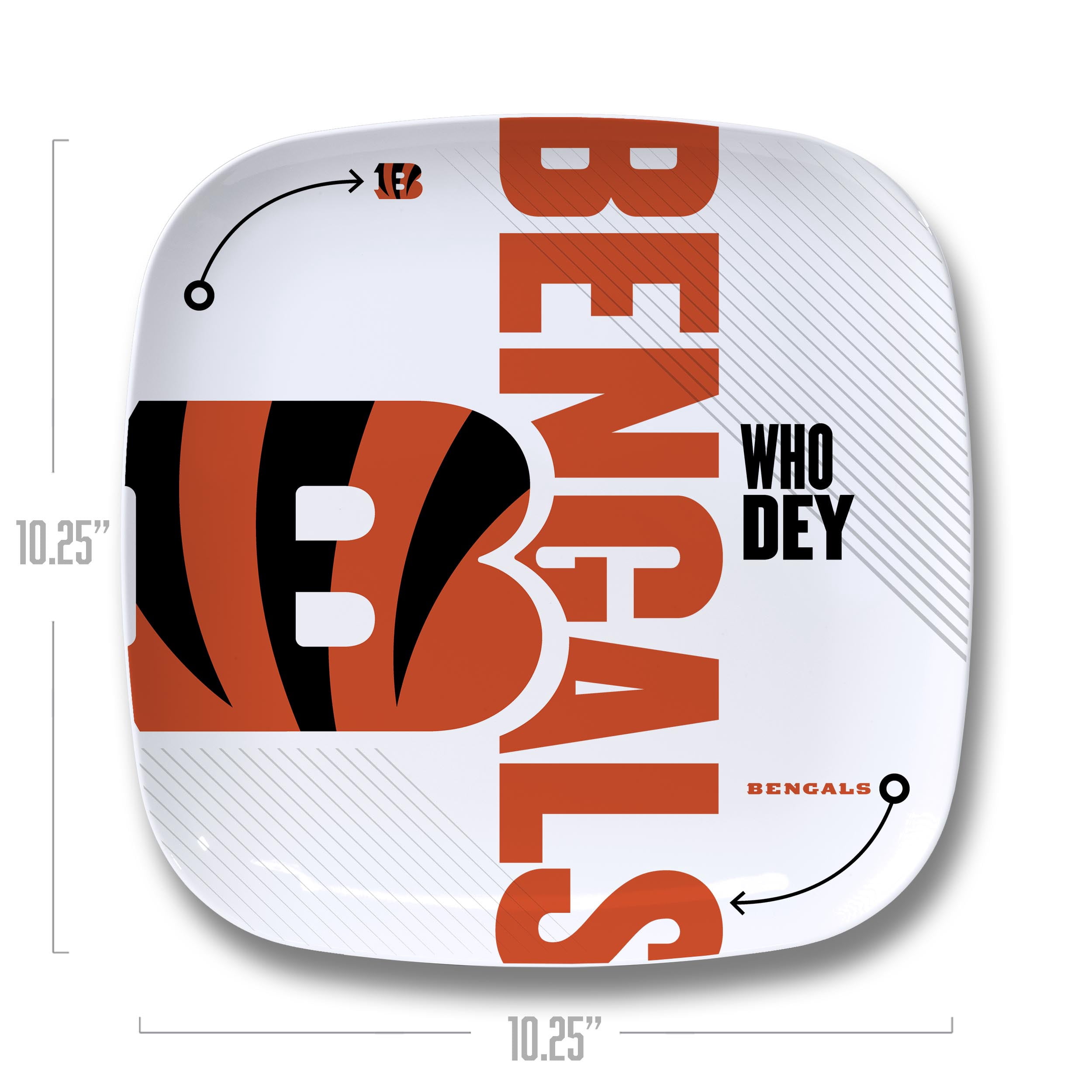 YouTheFan NFL Cincinnati Bengals Large Party Plate