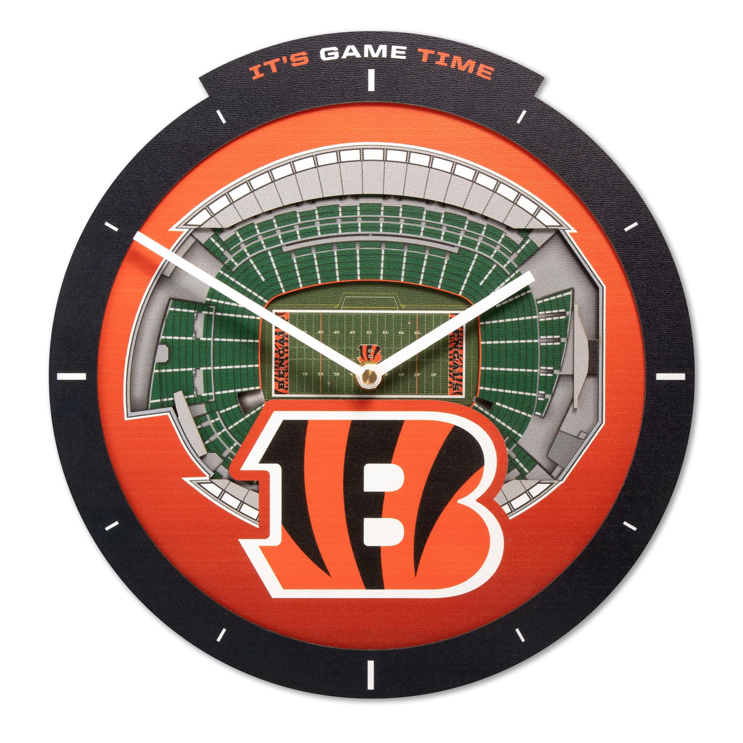 YouTheFan NFL Cincinnati Bengals Stadiumview 3D Wall Clock