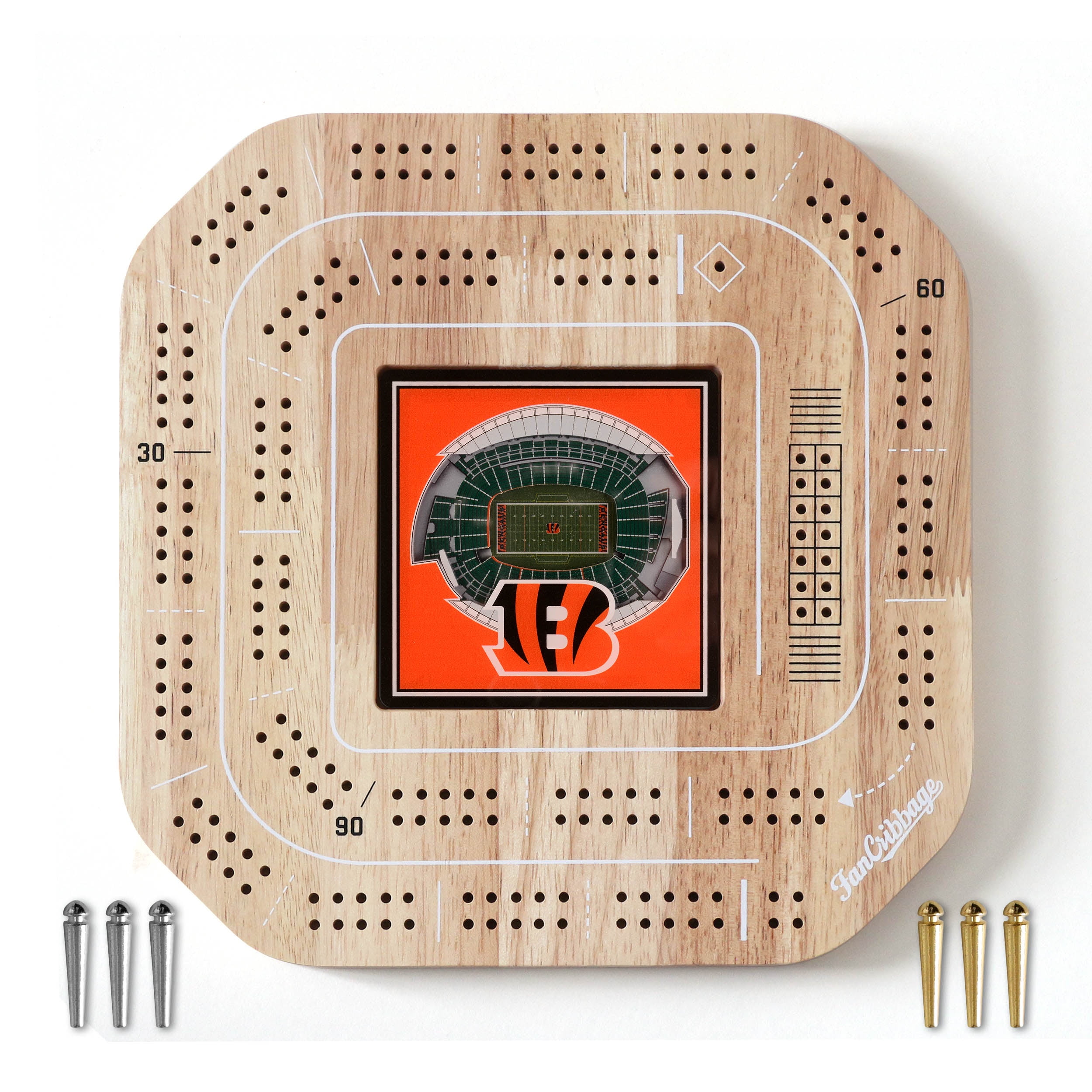 YouTheFan NFL Cincinnati Bengals Stadiumview Cribbage