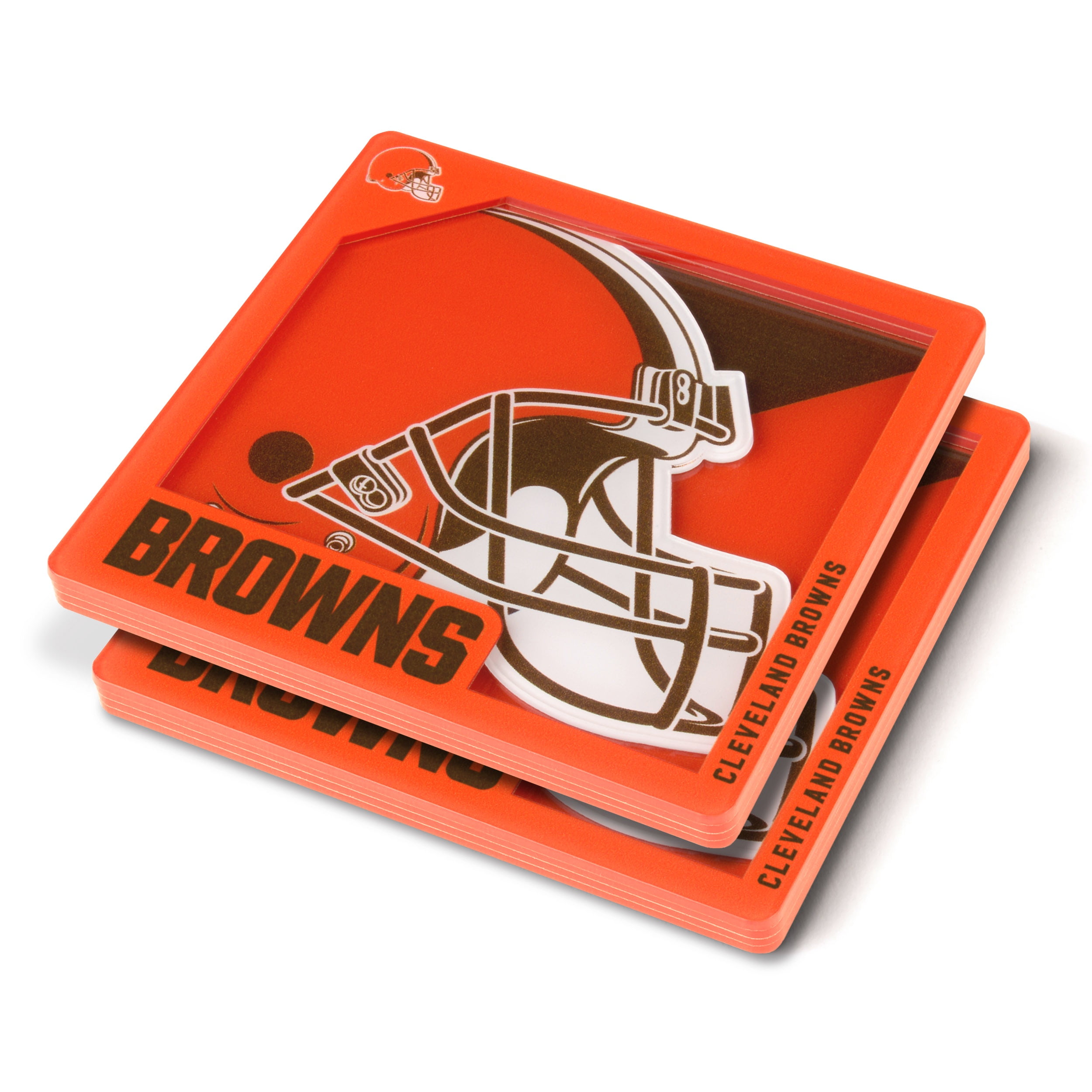 YouTheFan NFL Cleveland Browns 3D-LSC 3D Logo Series Coasters - Pack of 2