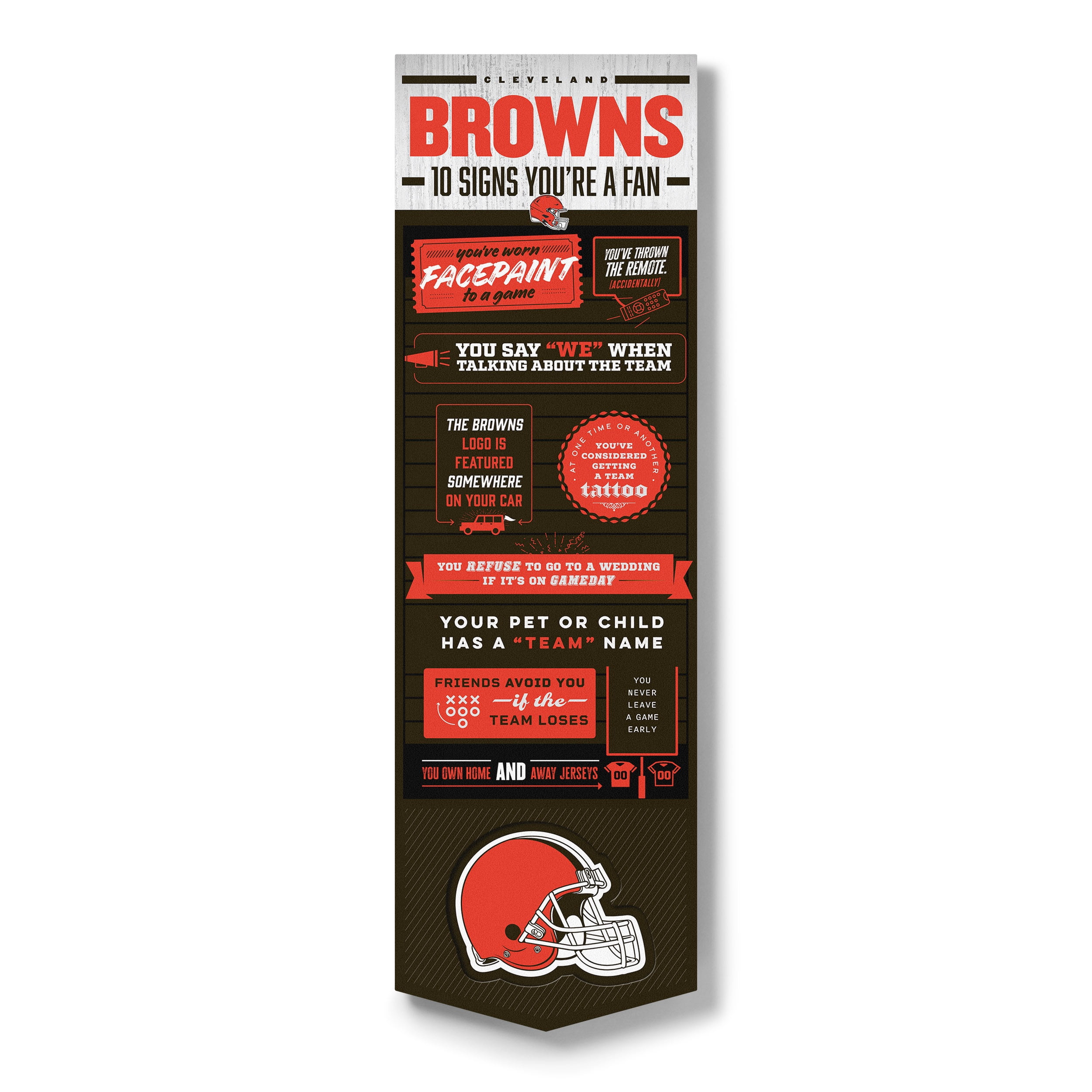 YouTheFan NFL Cleveland Browns 3D Top 10 Wall Art