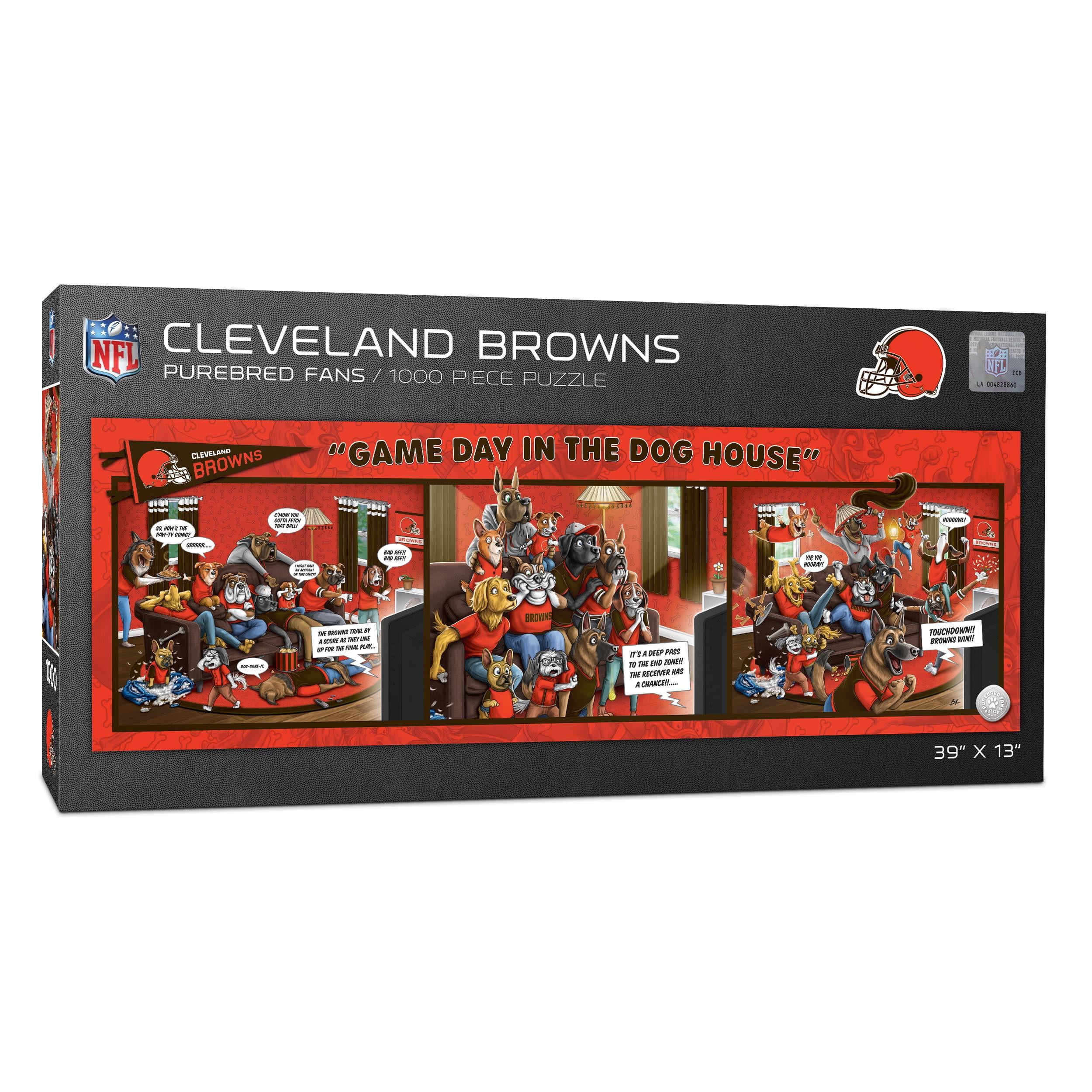 YouTheFan NFL Cleveland Browns Purebred Fans Gameday in the Dog House 1000PC Puzzle