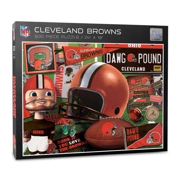 YouTheFan NFL Cleveland Browns Retro Series Puzzle – 500 PC