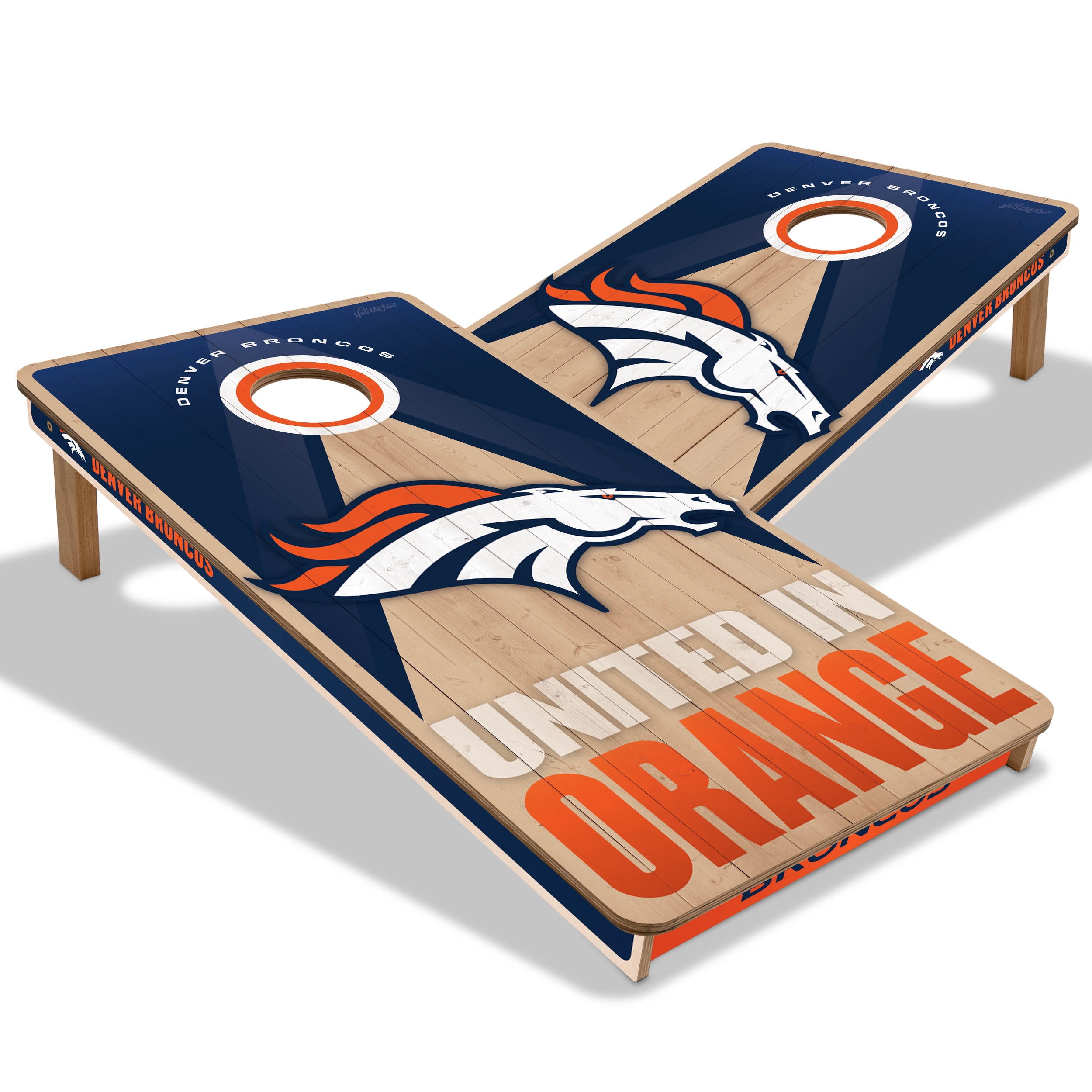 YouTheFan NFL Denver Broncos 2X4 Slogan Series Cornhole NO BAGS