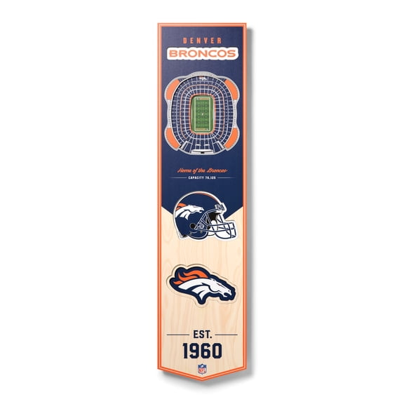 Denver Broncos 8'' x 32'' 3D StadiumView Banner